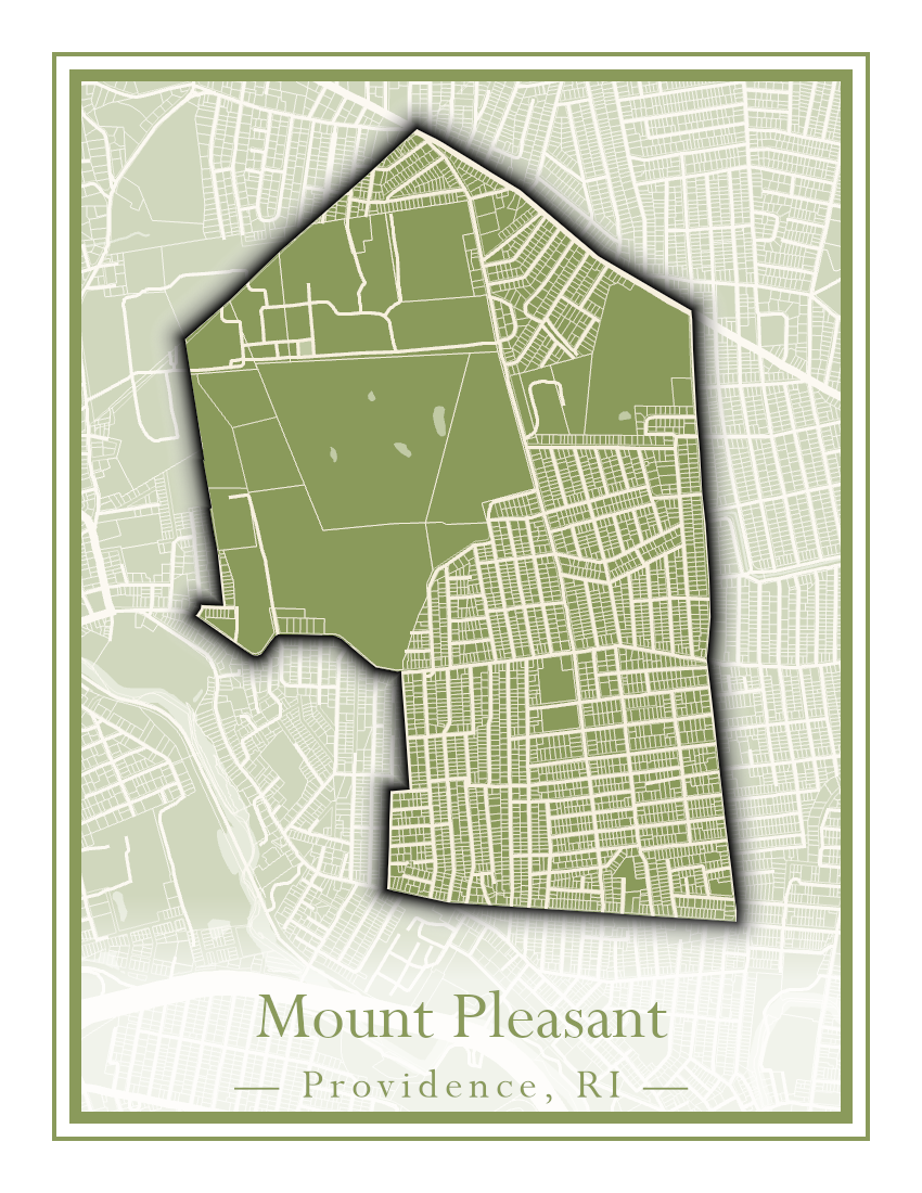 Providence Neighborhoods - Street Map (Mount Hope - Reservoir)