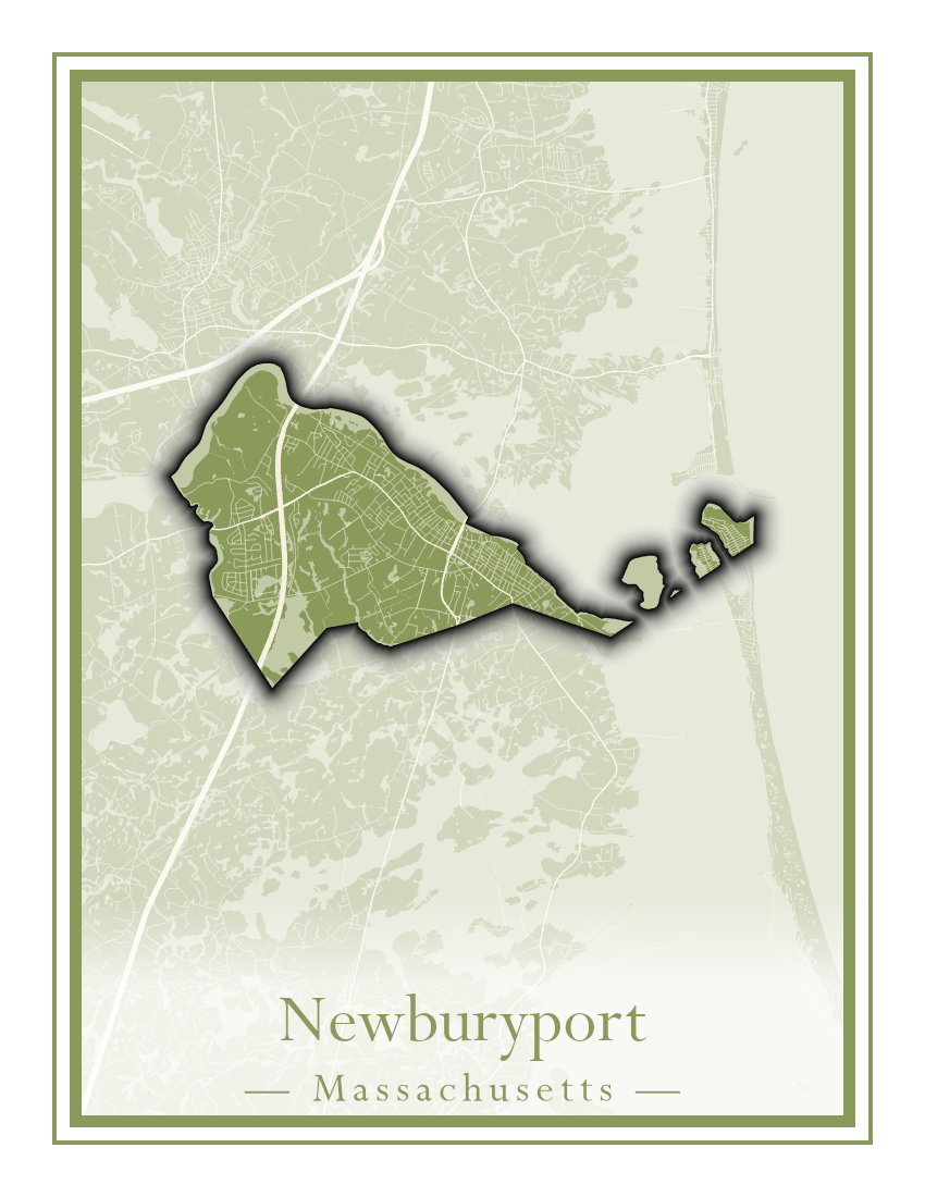 Massachusetts Towns - Street Map (Newbury - Norfolk)