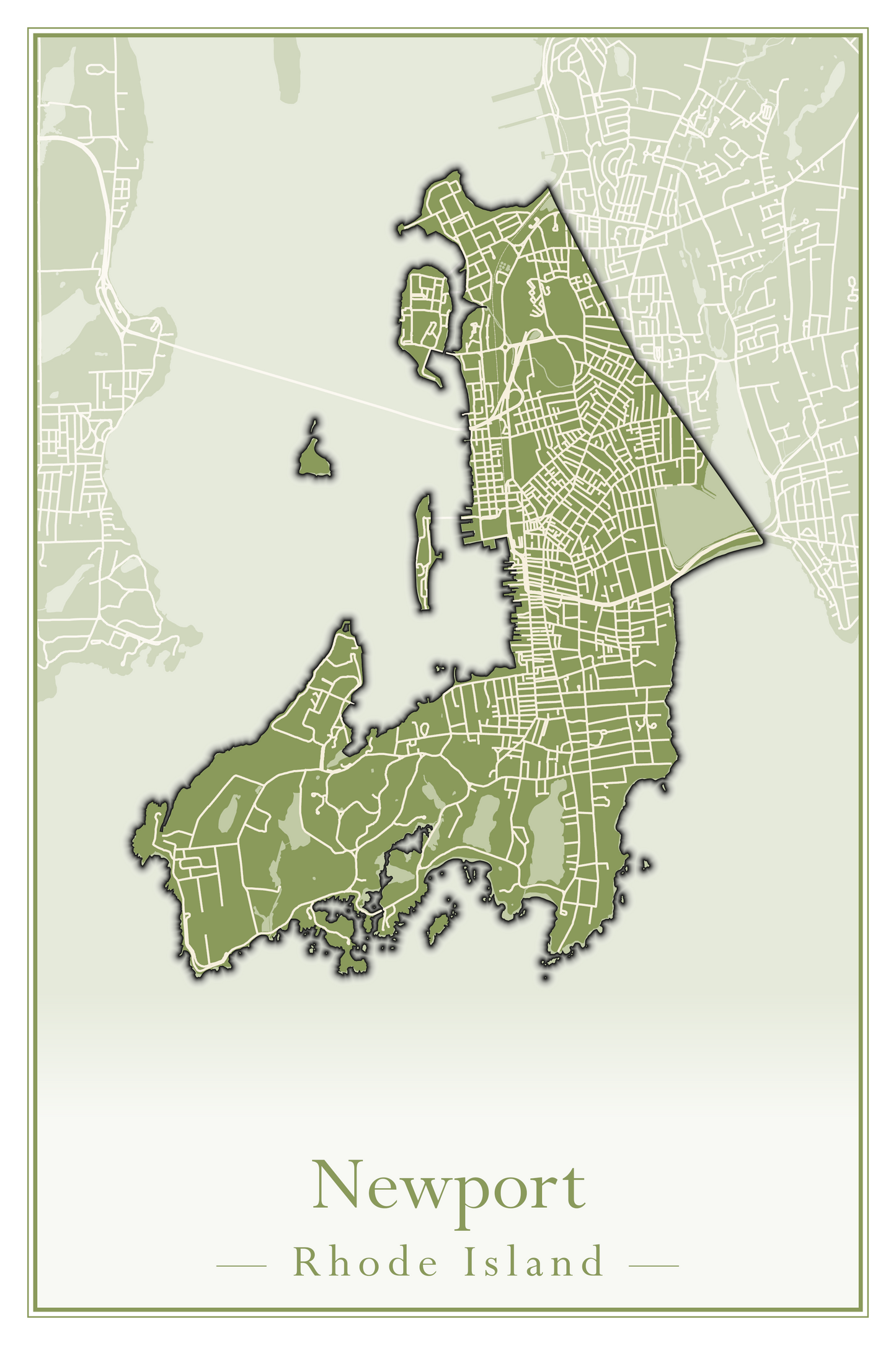 Rhode Island Towns - Street Map (New Shoreham - North Providence)