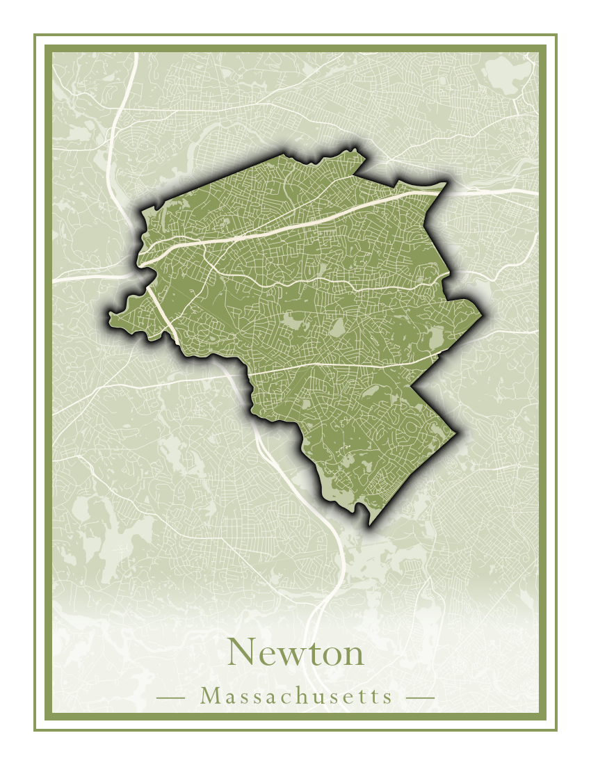 Massachusetts Towns - Street Map (Newbury - Norfolk)