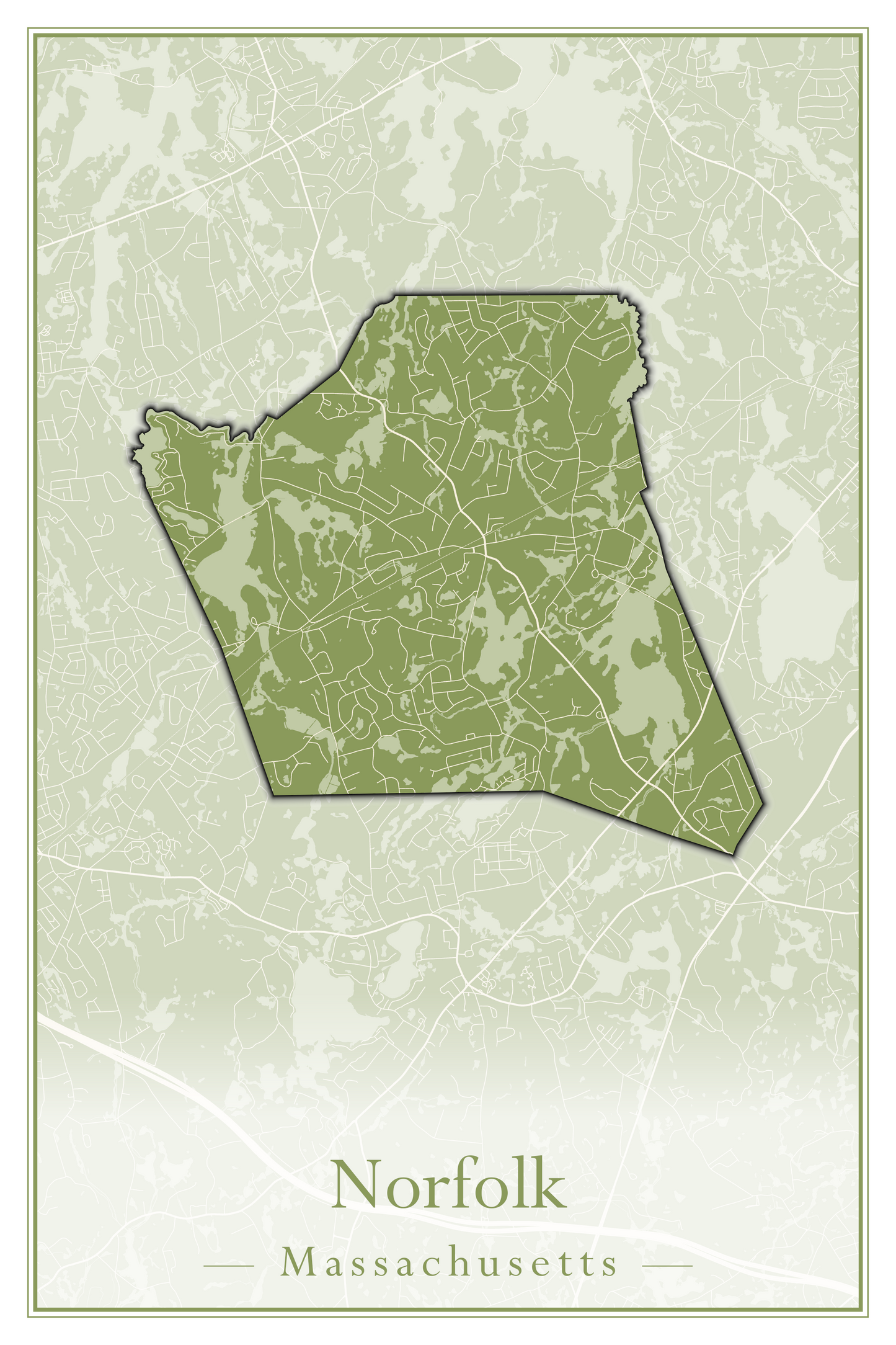 Massachusetts Towns - Street Map (Newbury - Norfolk)