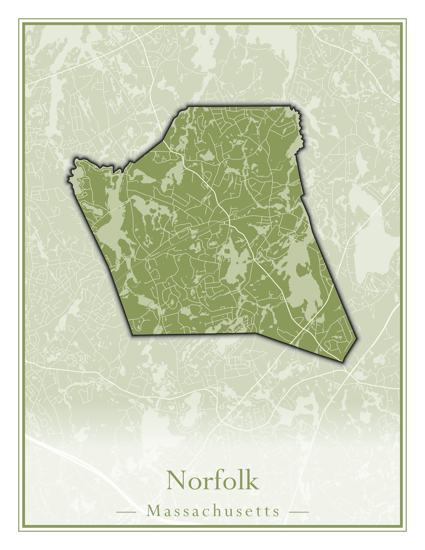 Massachusetts Towns - Street Map (Newbury - Norfolk)