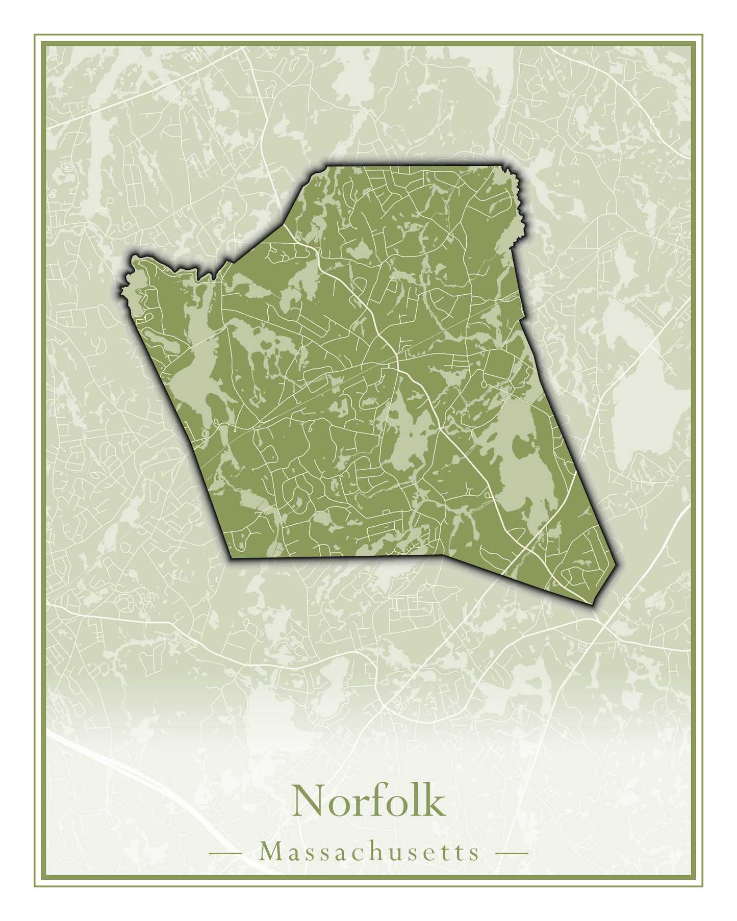 Massachusetts Towns - Street Map (Newbury - Norfolk)