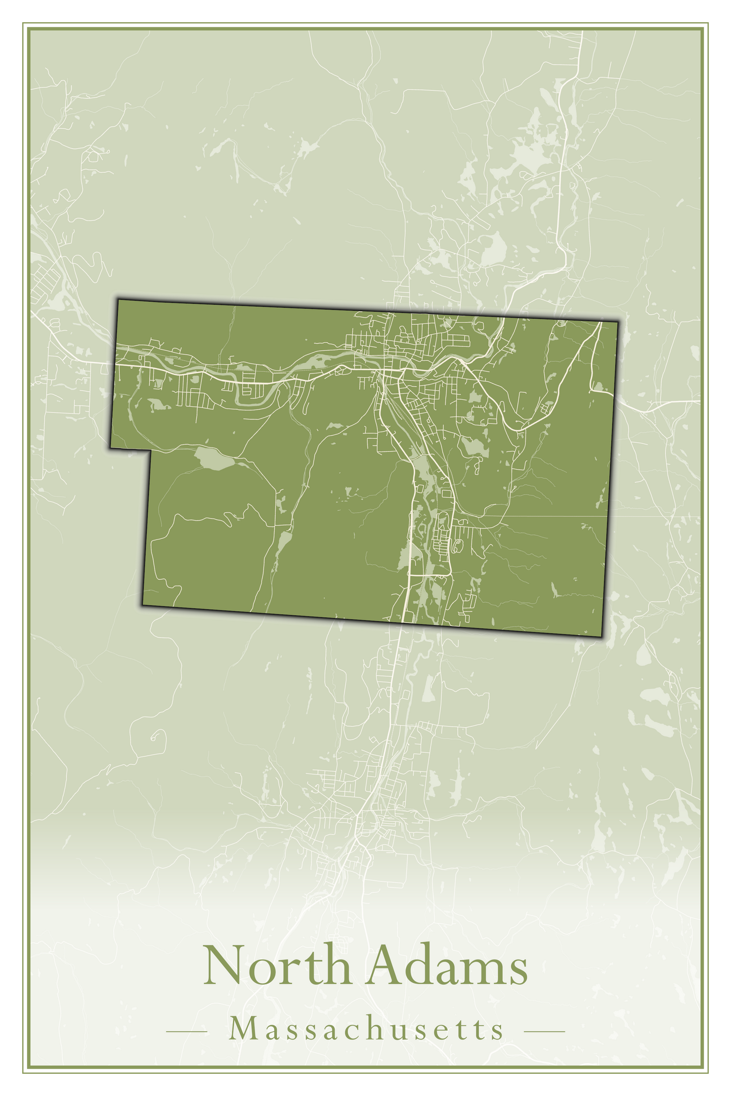 Massachusetts Towns - Street Map (North Adams - North Brookfield)