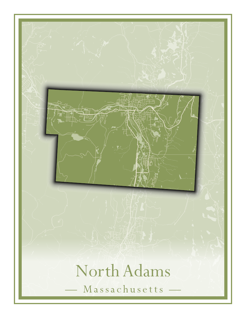 Massachusetts Towns - Street Map (North Adams - North Brookfield)