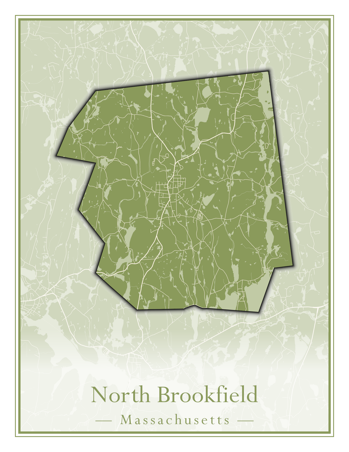 Massachusetts Towns - Street Map (North Adams - North Brookfield)