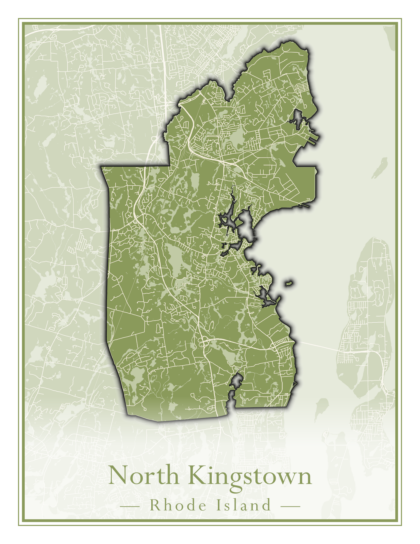 Rhode Island Towns - Street Map (New Shoreham - North Providence)