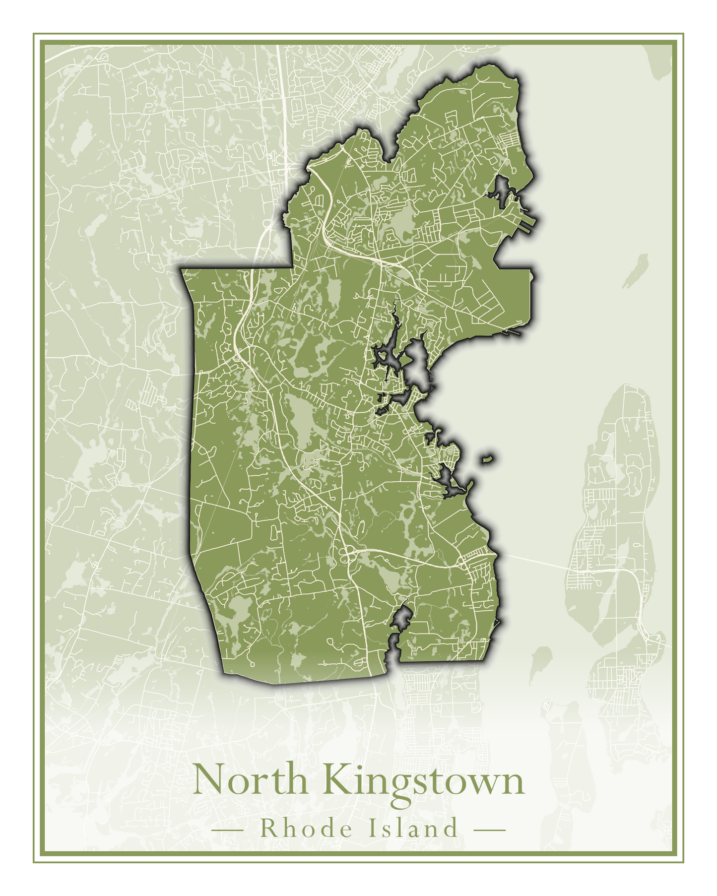 Rhode Island Towns - Street Map (New Shoreham - North Providence)