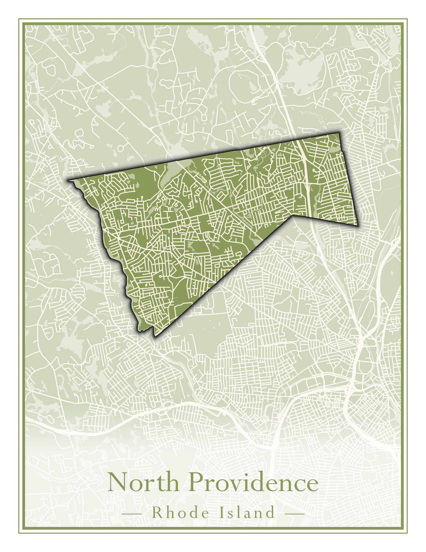 Rhode Island Towns - Street Map (New Shoreham - North Providence)