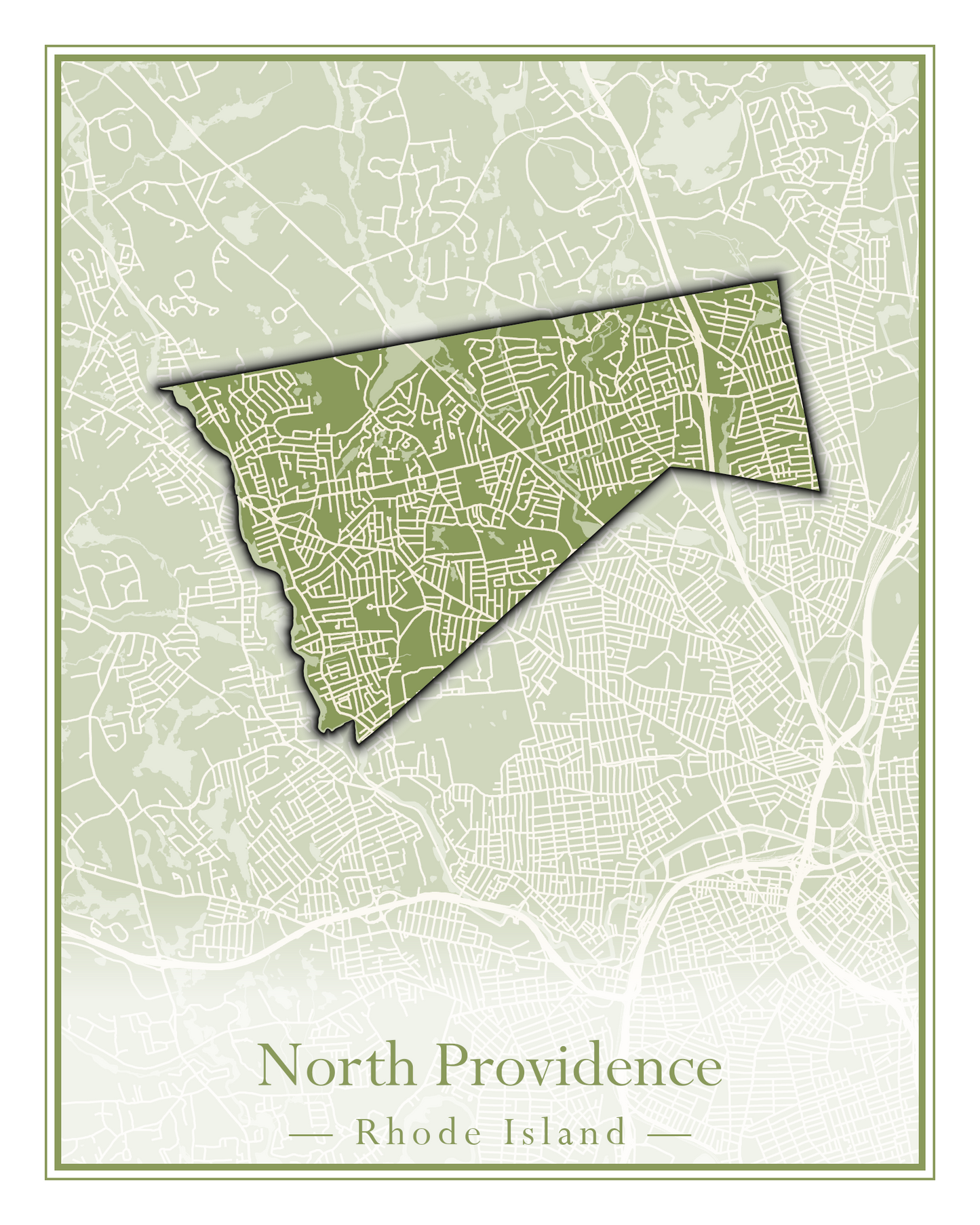 Rhode Island Towns - Street Map (New Shoreham - North Providence)