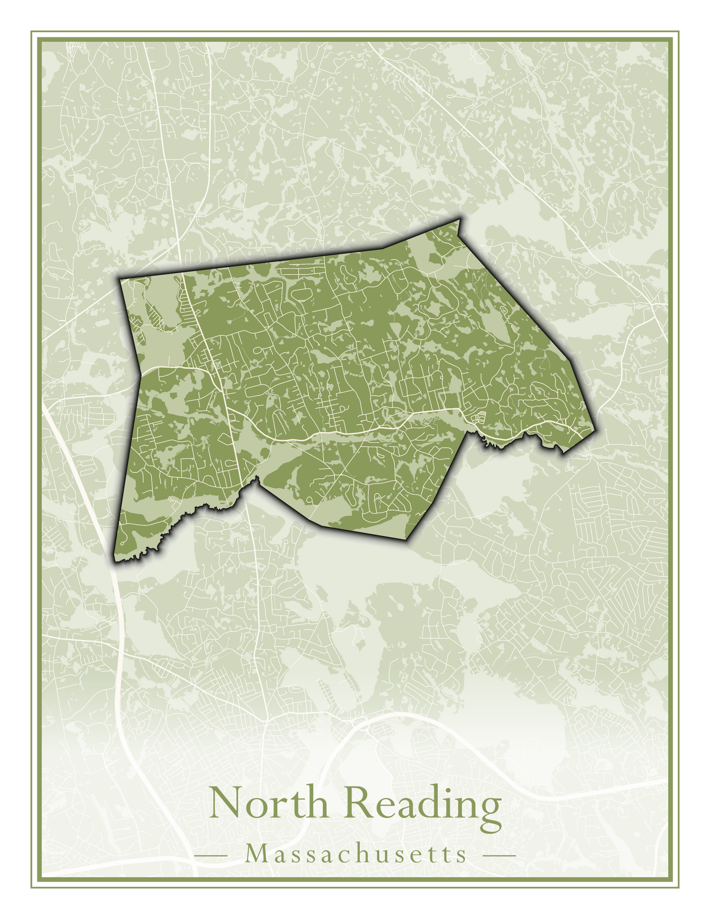 Massachusetts Towns - Street Map (North Reading - Northbridge)