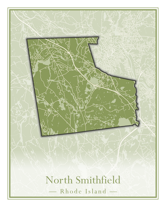 Rhode Island Towns - Street Map (North Smithfield - Providence)