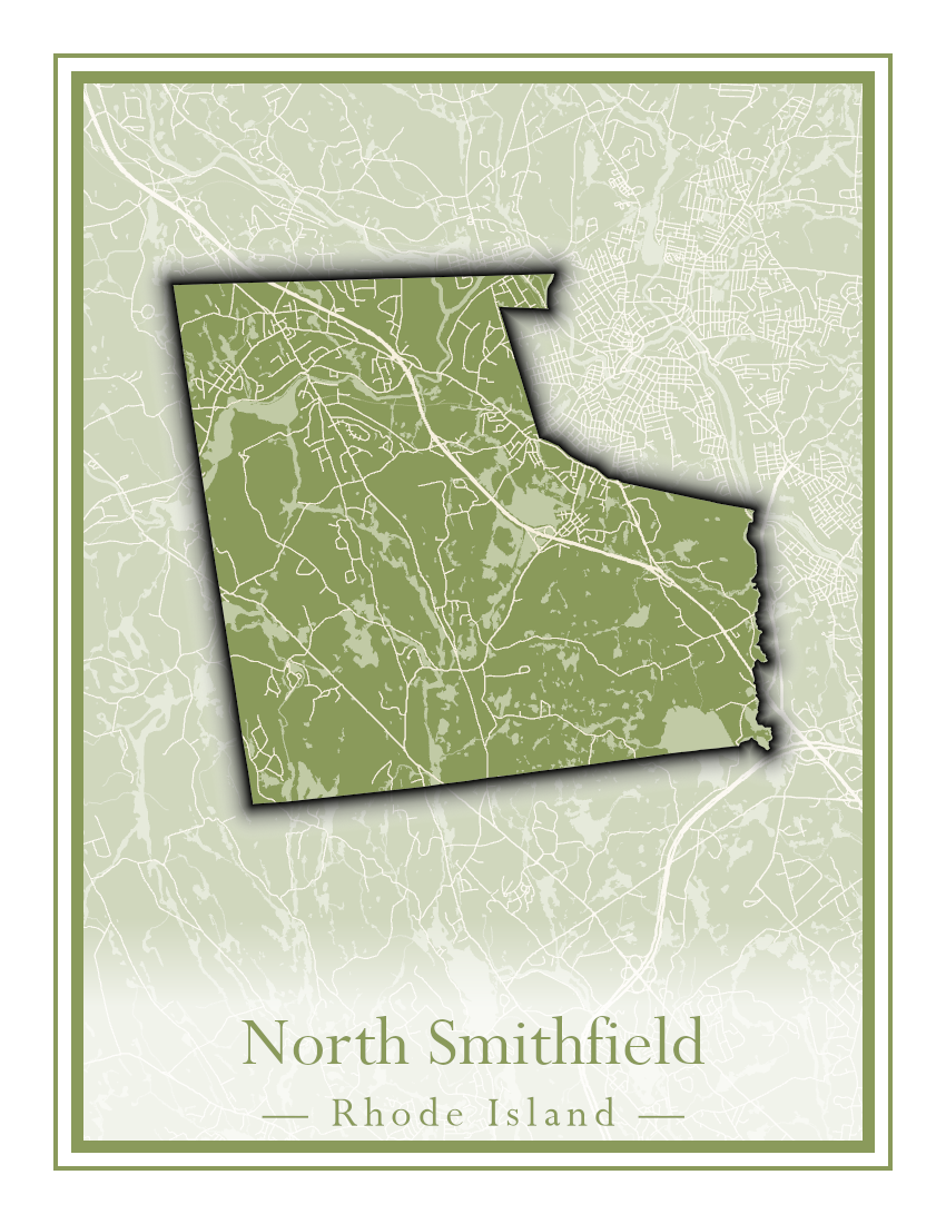 Rhode Island Towns - Street Map (North Smithfield - Providence)