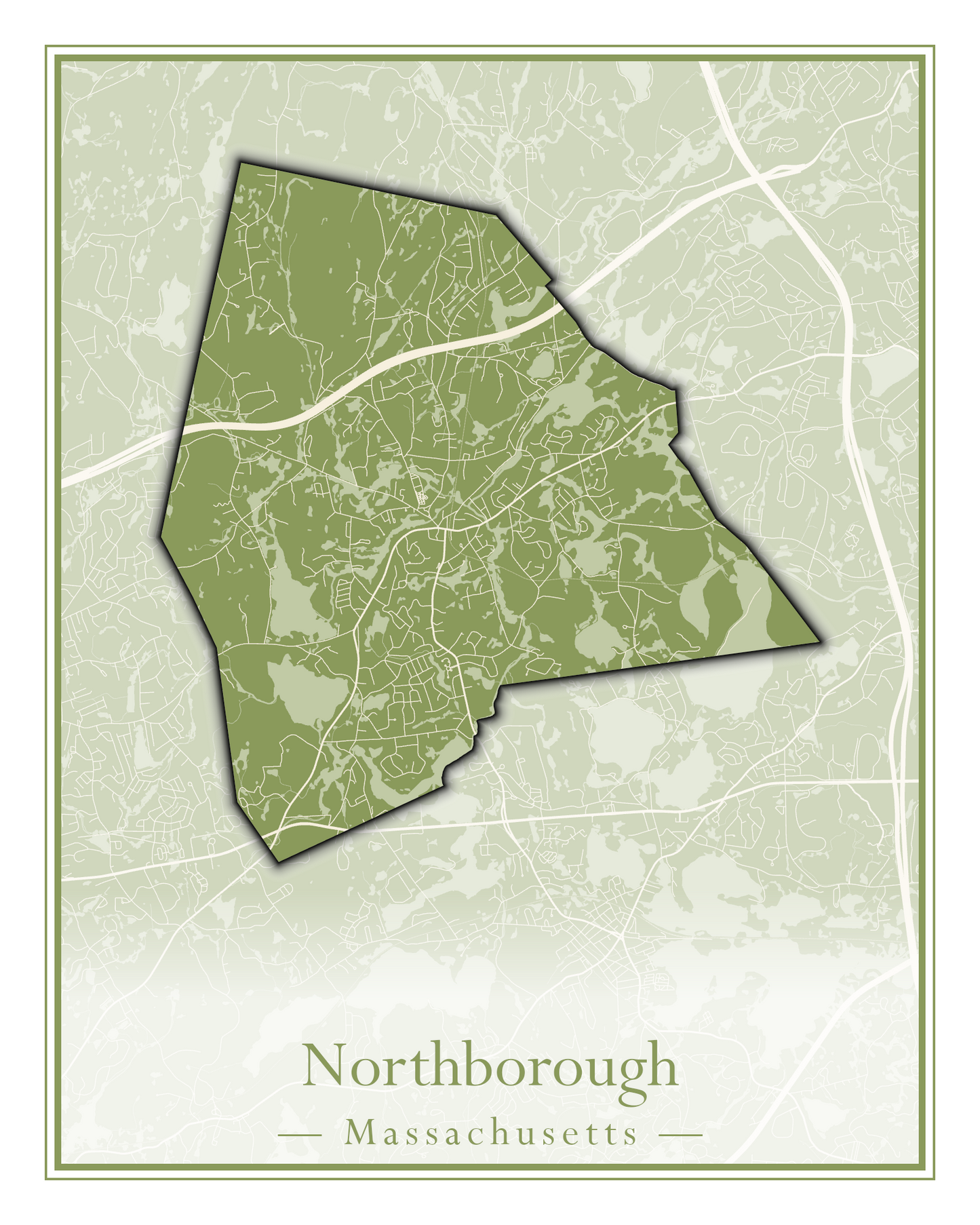 Massachusetts Towns - Street Map (North Reading - Northbridge)