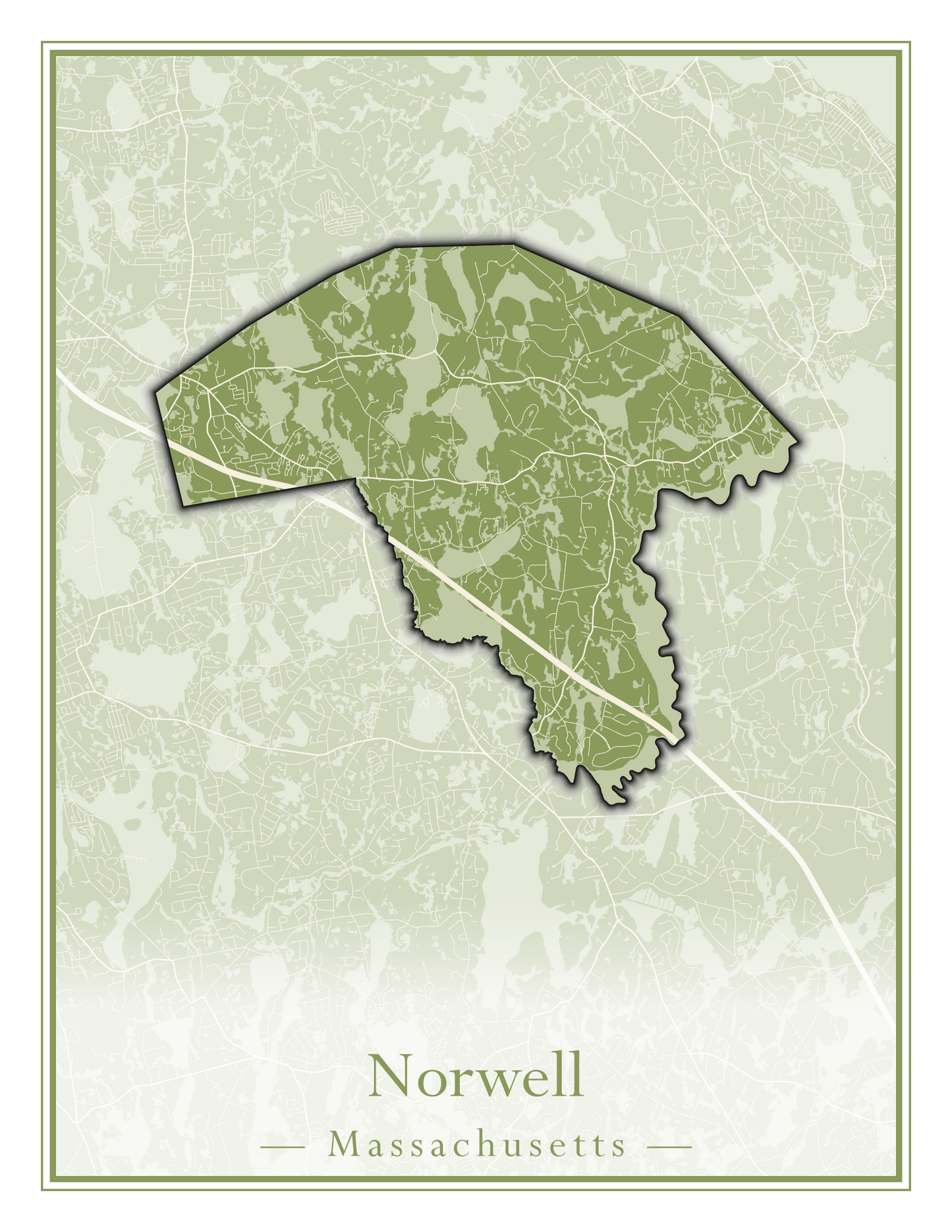 Massachusetts Towns - Street Map (Northfield - Norwood)