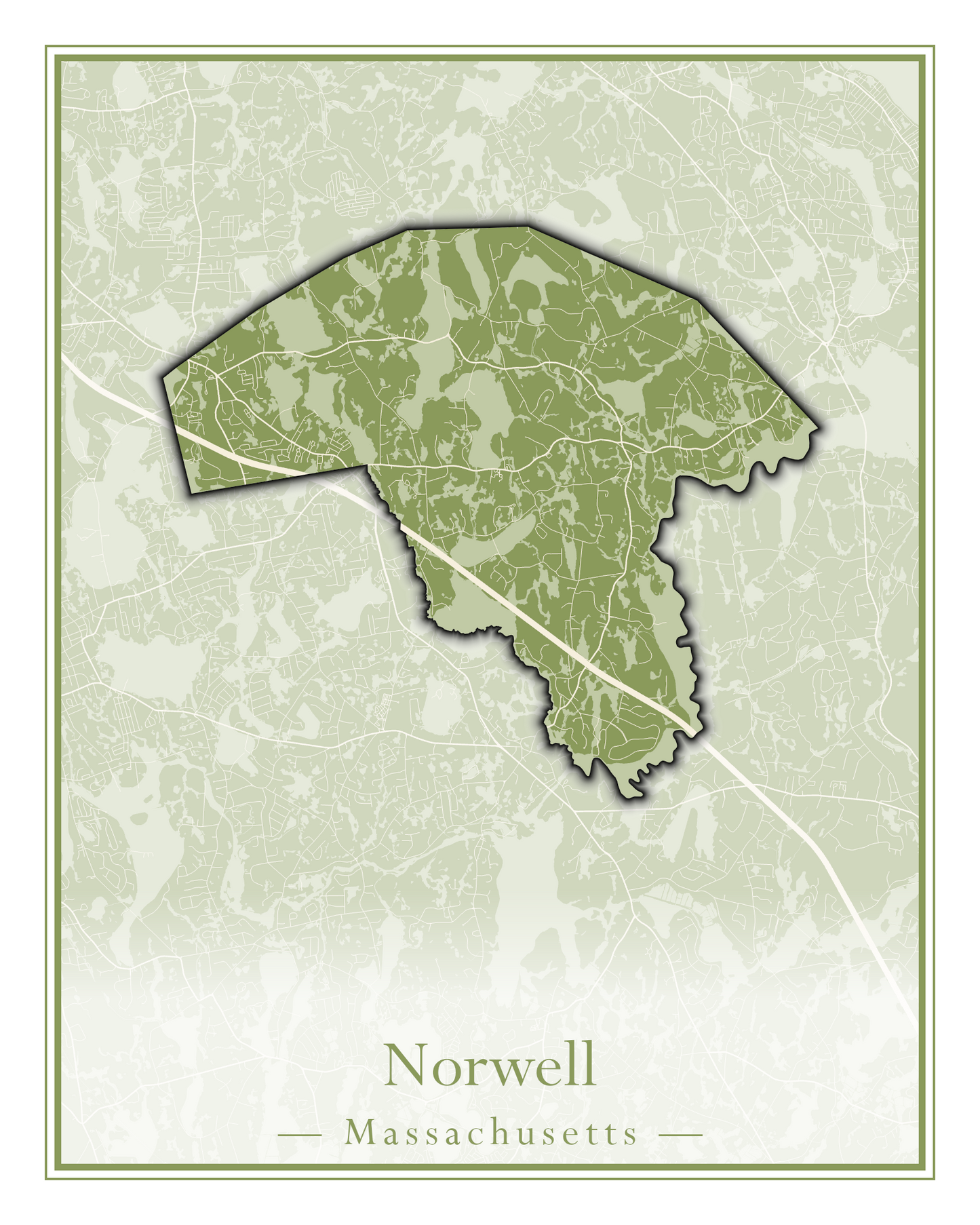 Massachusetts Towns - Street Map (Northfield - Norwood)