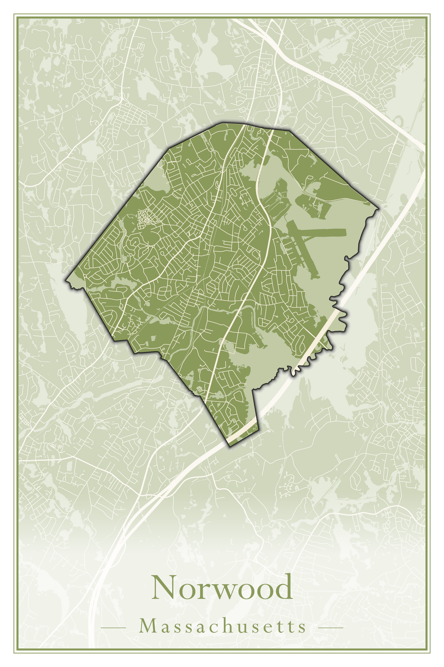 Massachusetts Towns - Street Map (Northfield - Norwood)