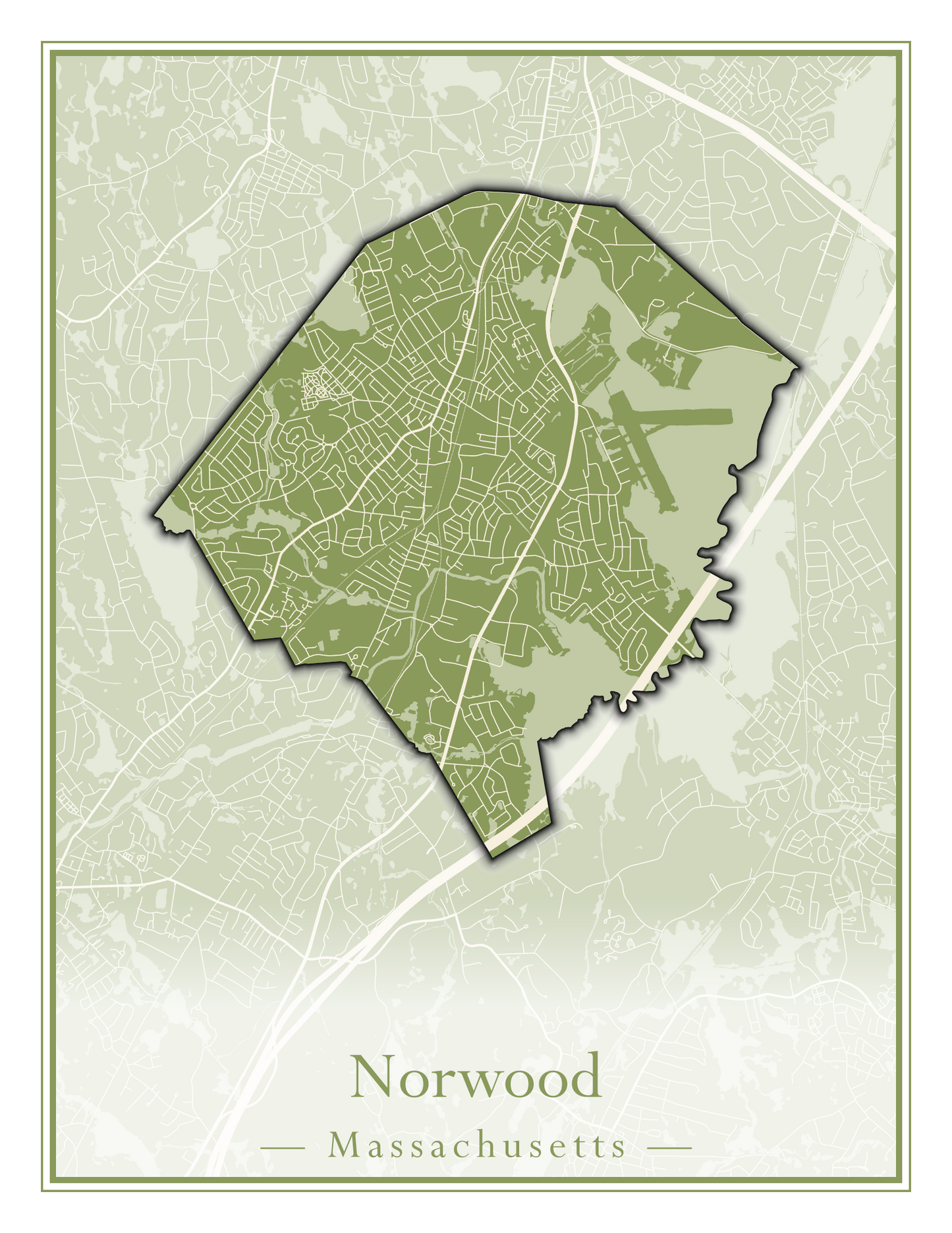 Massachusetts Towns - Street Map (Northfield - Norwood)