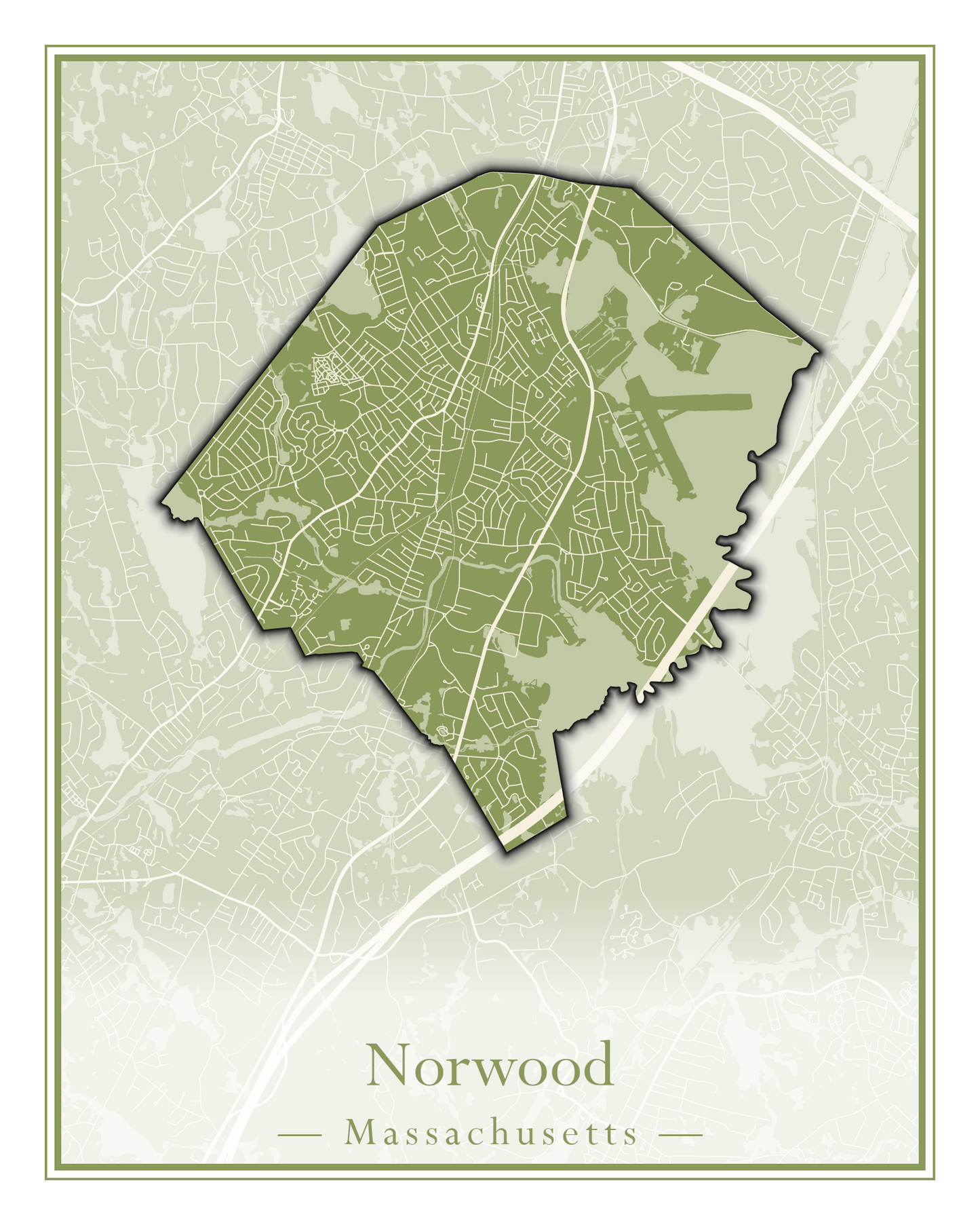 Massachusetts Towns - Street Map (Northfield - Norwood)