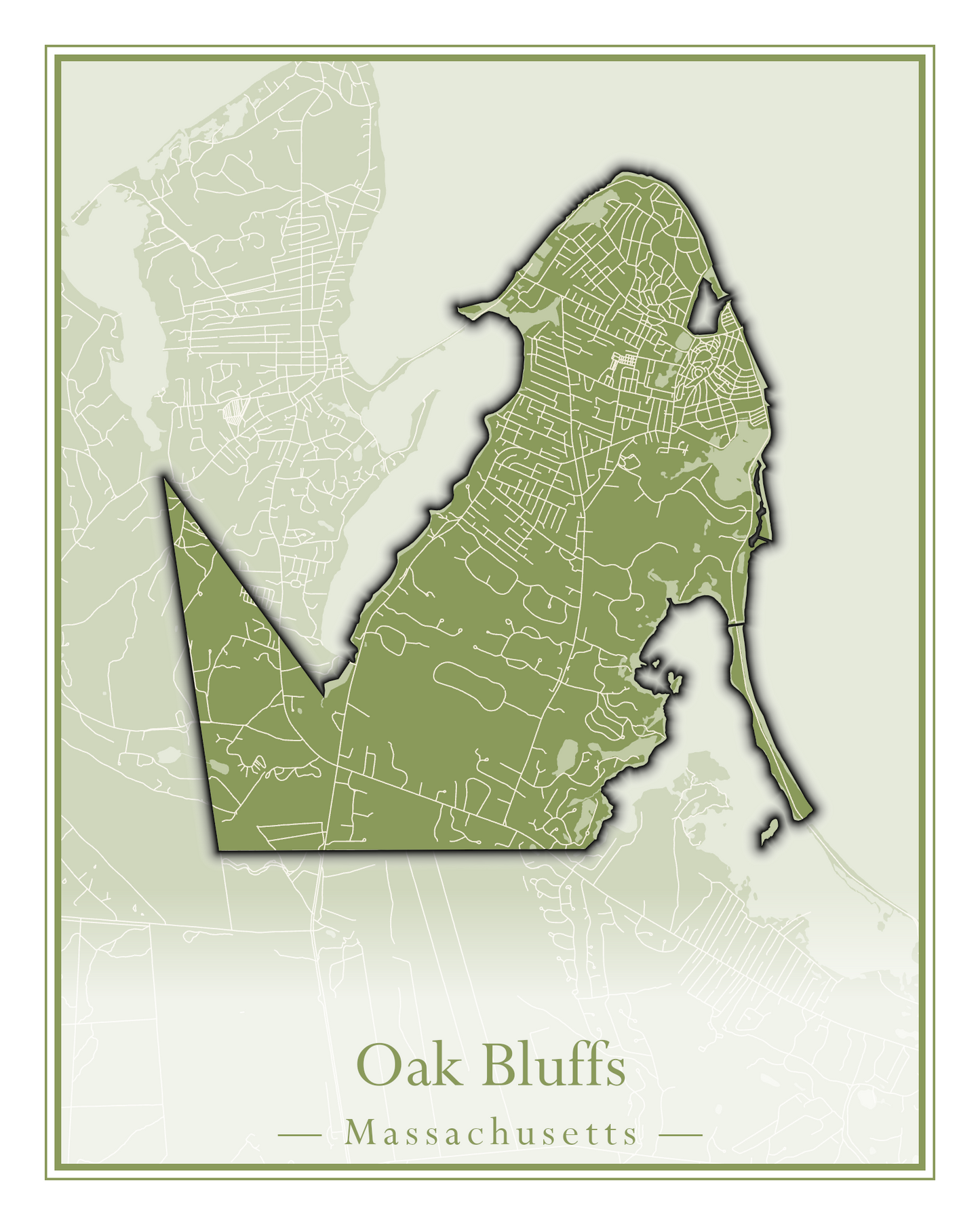 Massachusetts Towns - Street Map (Oak Bluffs - Orleans)