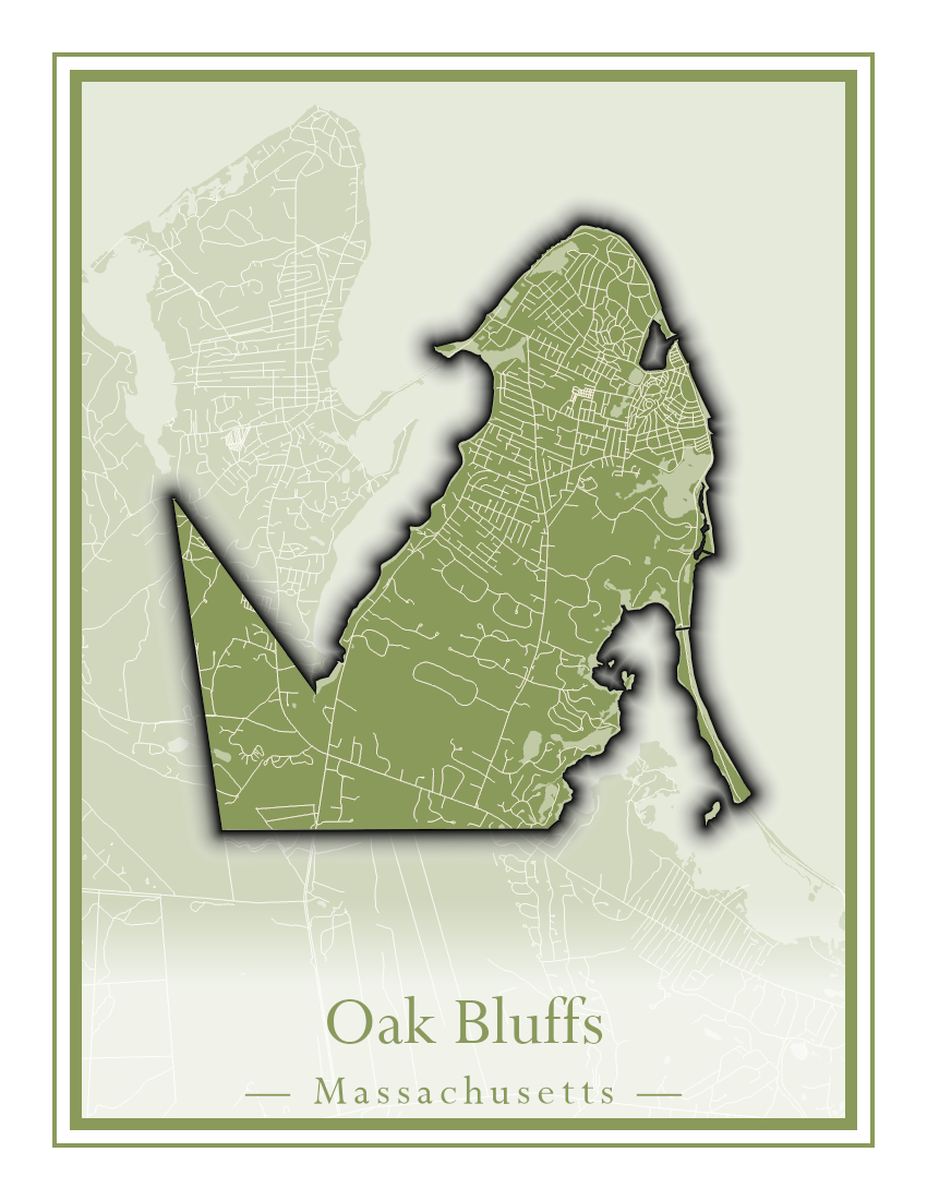 Massachusetts Towns - Street Map (Oak Bluffs - Orleans)