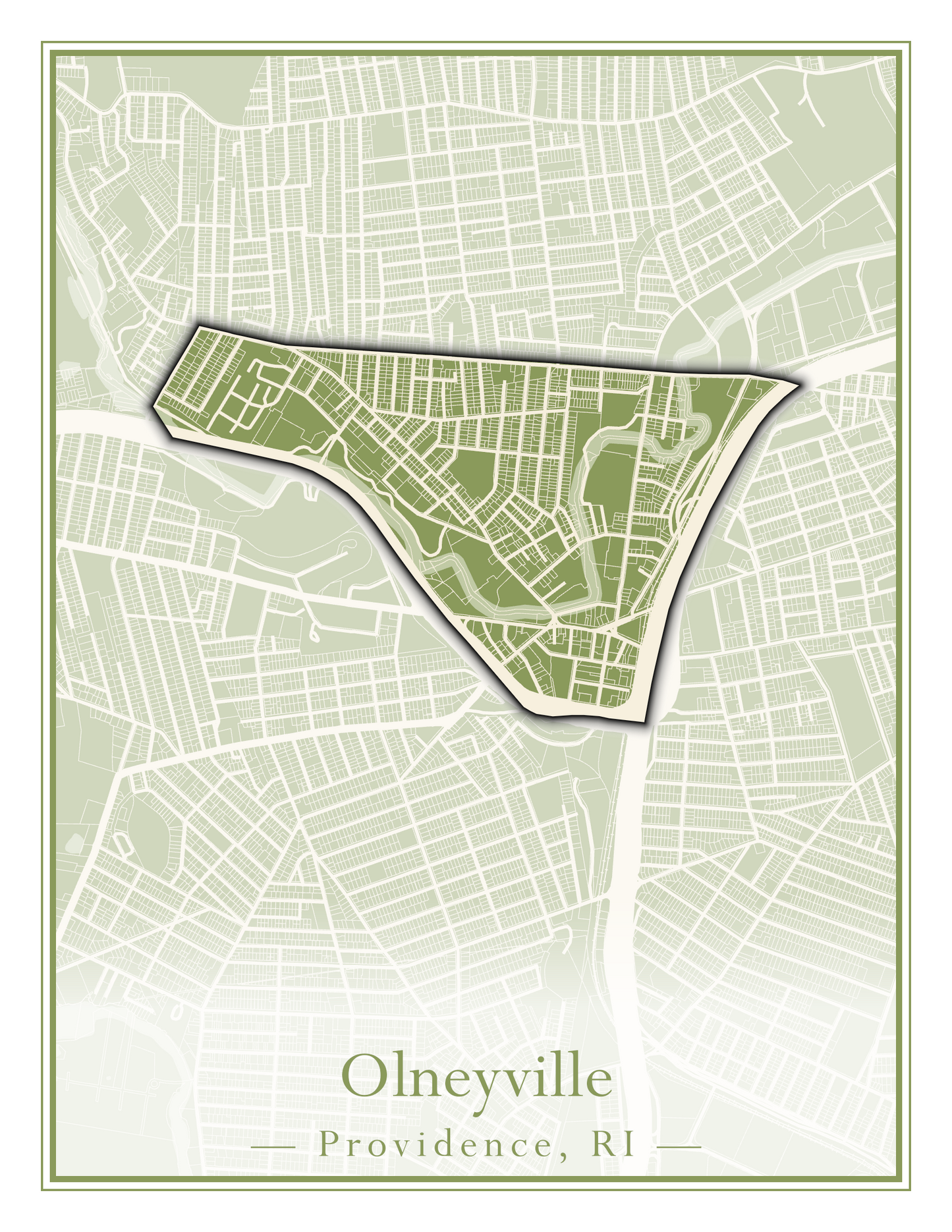 Providence Neighborhoods - Street Map (Mount Hope - Reservoir)