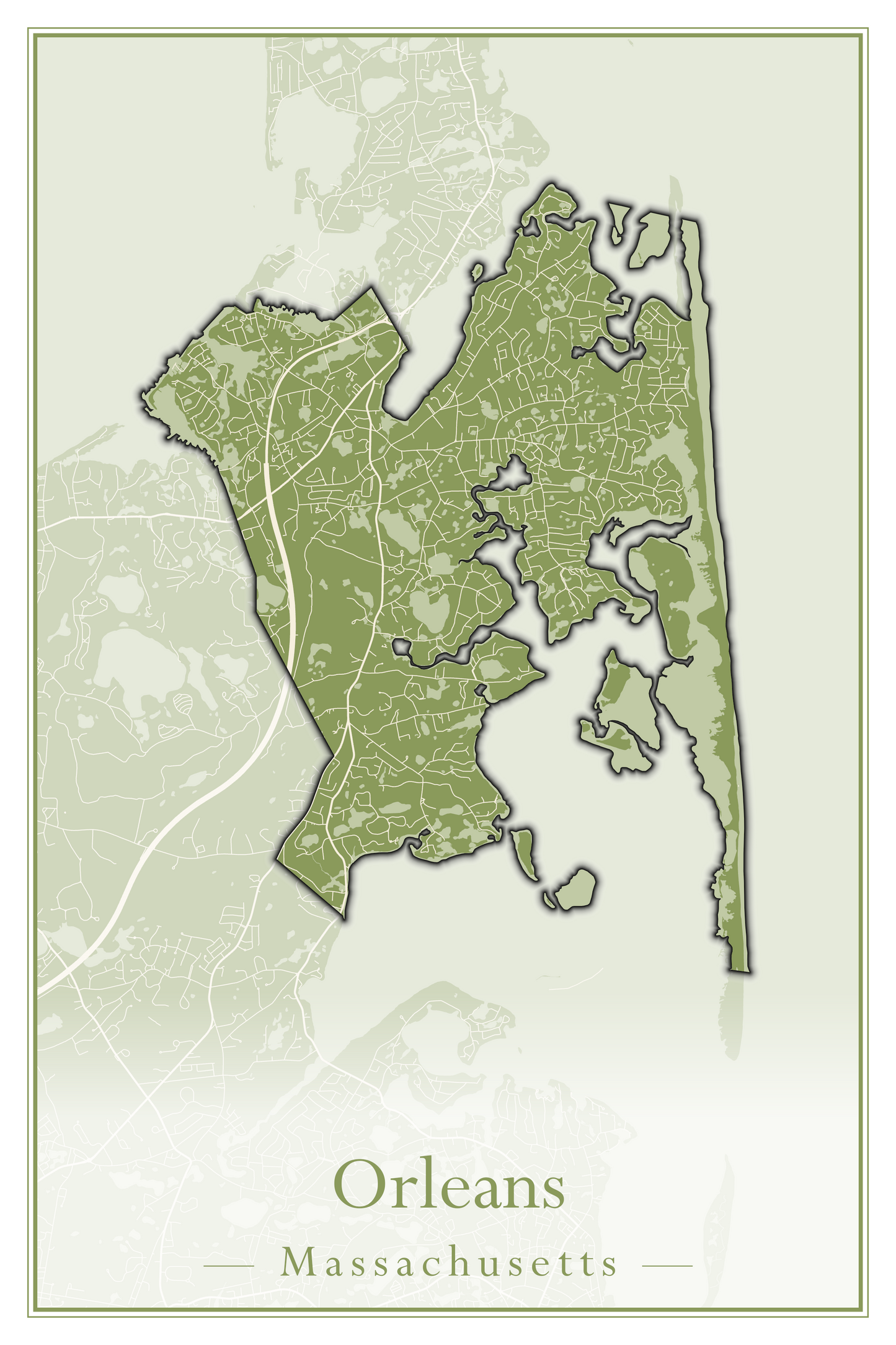 Massachusetts Towns - Street Map (Oak Bluffs - Orleans)