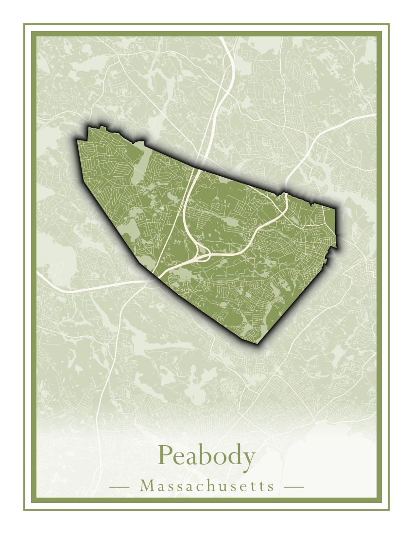 Massachusetts Towns - Street Map (Peabody - Pepperell)