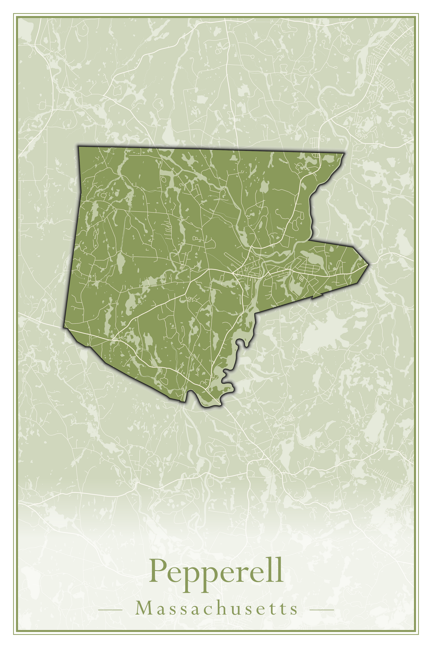 Massachusetts Towns - Street Map (Peabody - Pepperell)