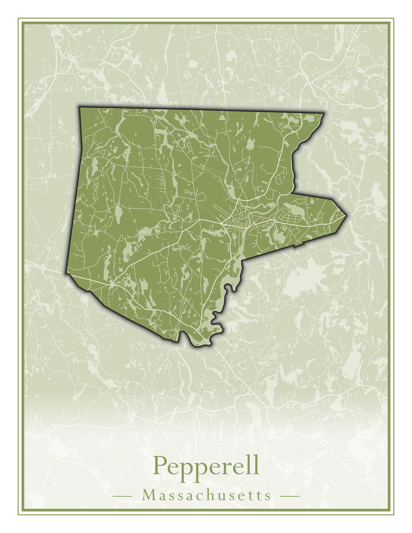 Massachusetts Towns - Street Map (Peabody - Pepperell)