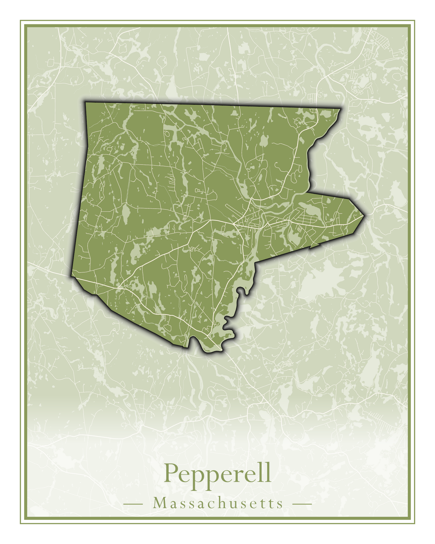 Massachusetts Towns - Street Map (Peabody - Pepperell)