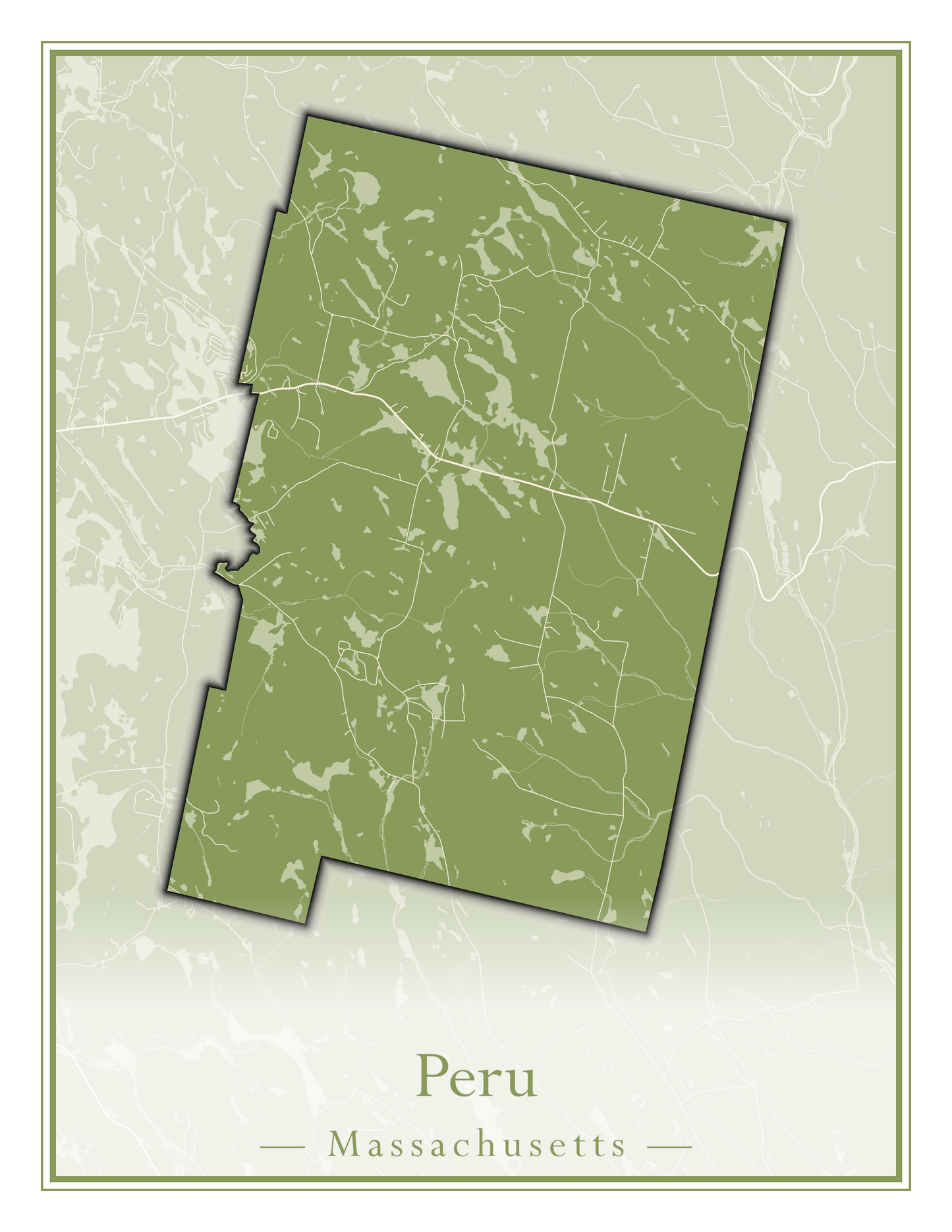 Massachusetts Towns - Street Map (Peru - Pittsfield)