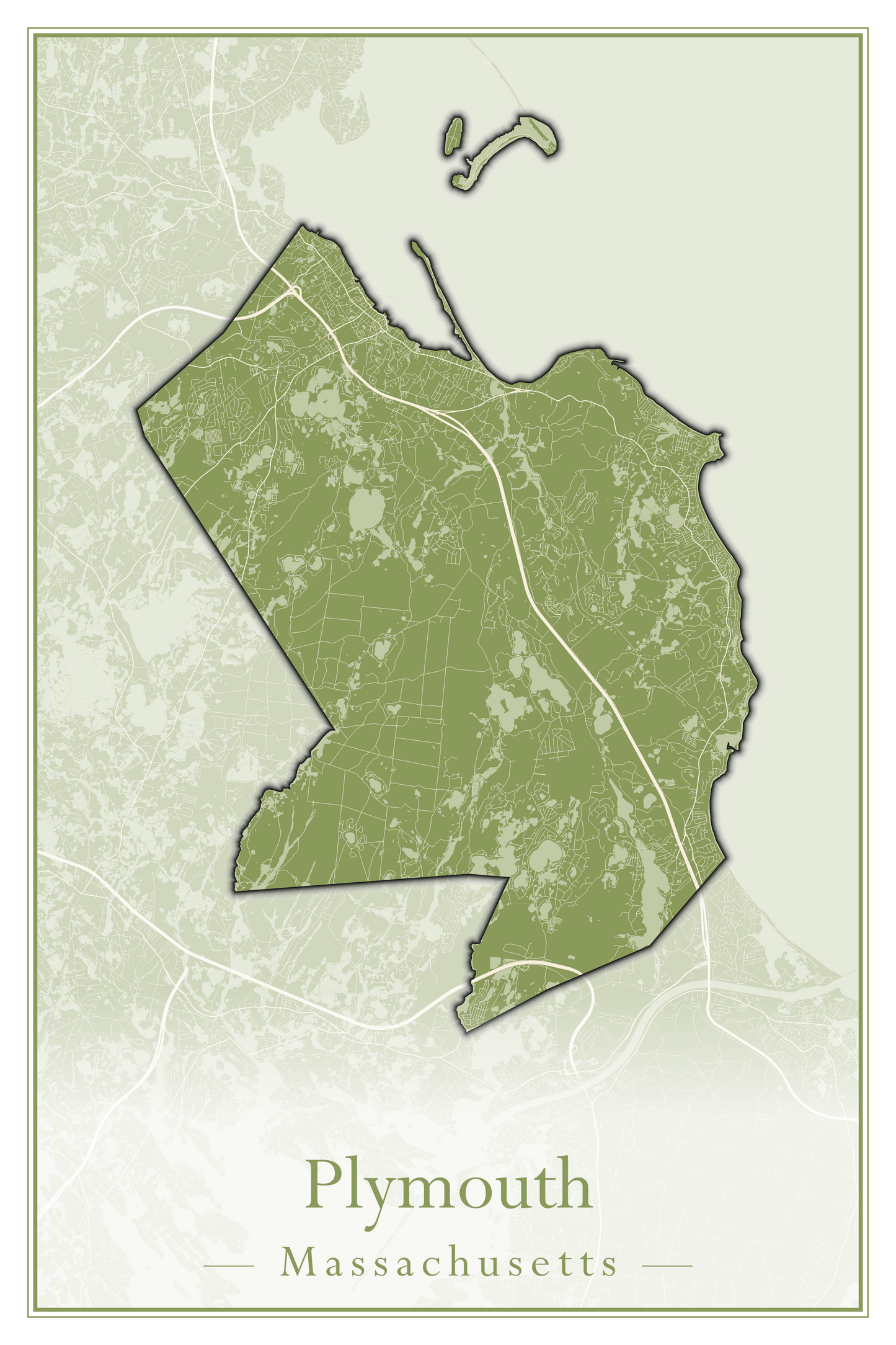 Massachusetts Towns - Street Map (Plainfield - Plympton)