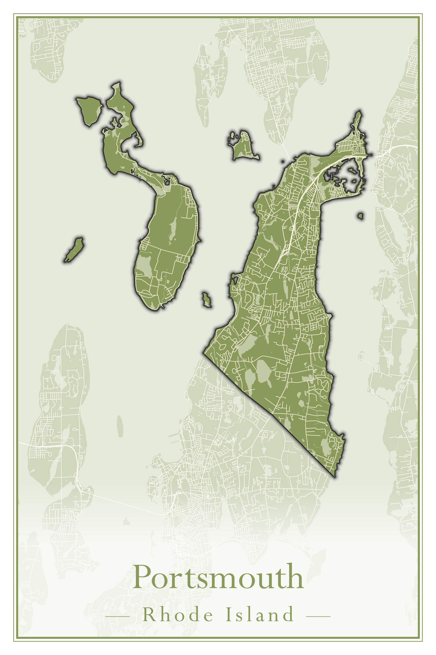 Rhode Island Towns - Street Map (North Smithfield - Providence)