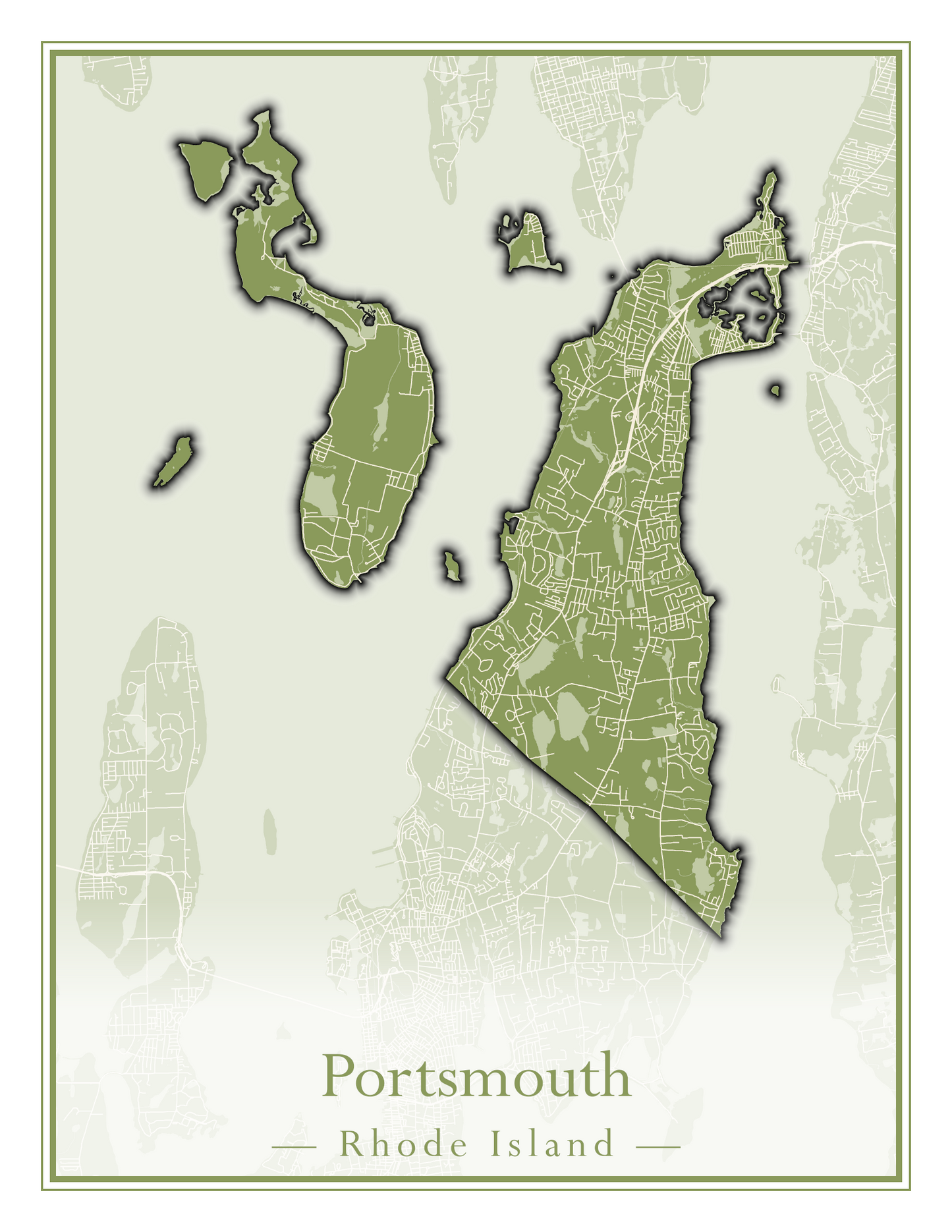 Rhode Island Towns - Street Map (North Smithfield - Providence)