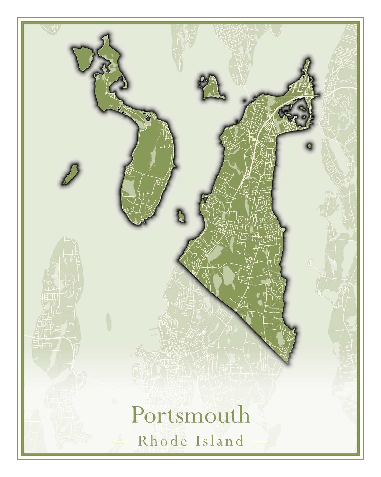 Rhode Island Towns - Street Map (North Smithfield - Providence)