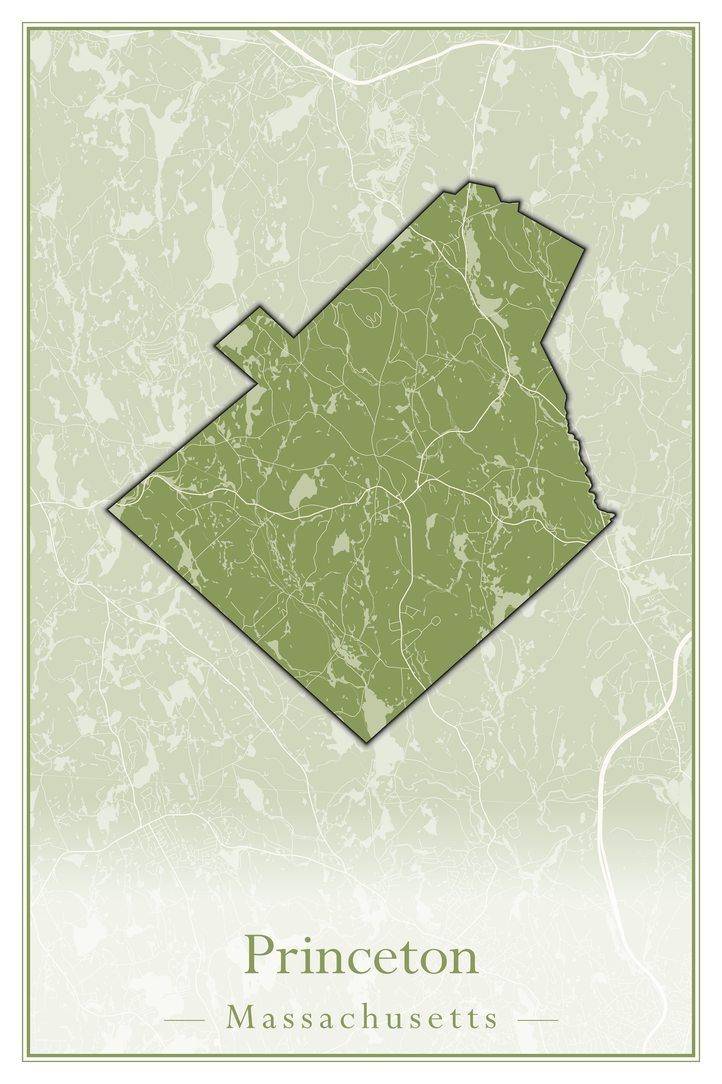 Massachusetts Towns - Street Map (Princeton - Randolph)