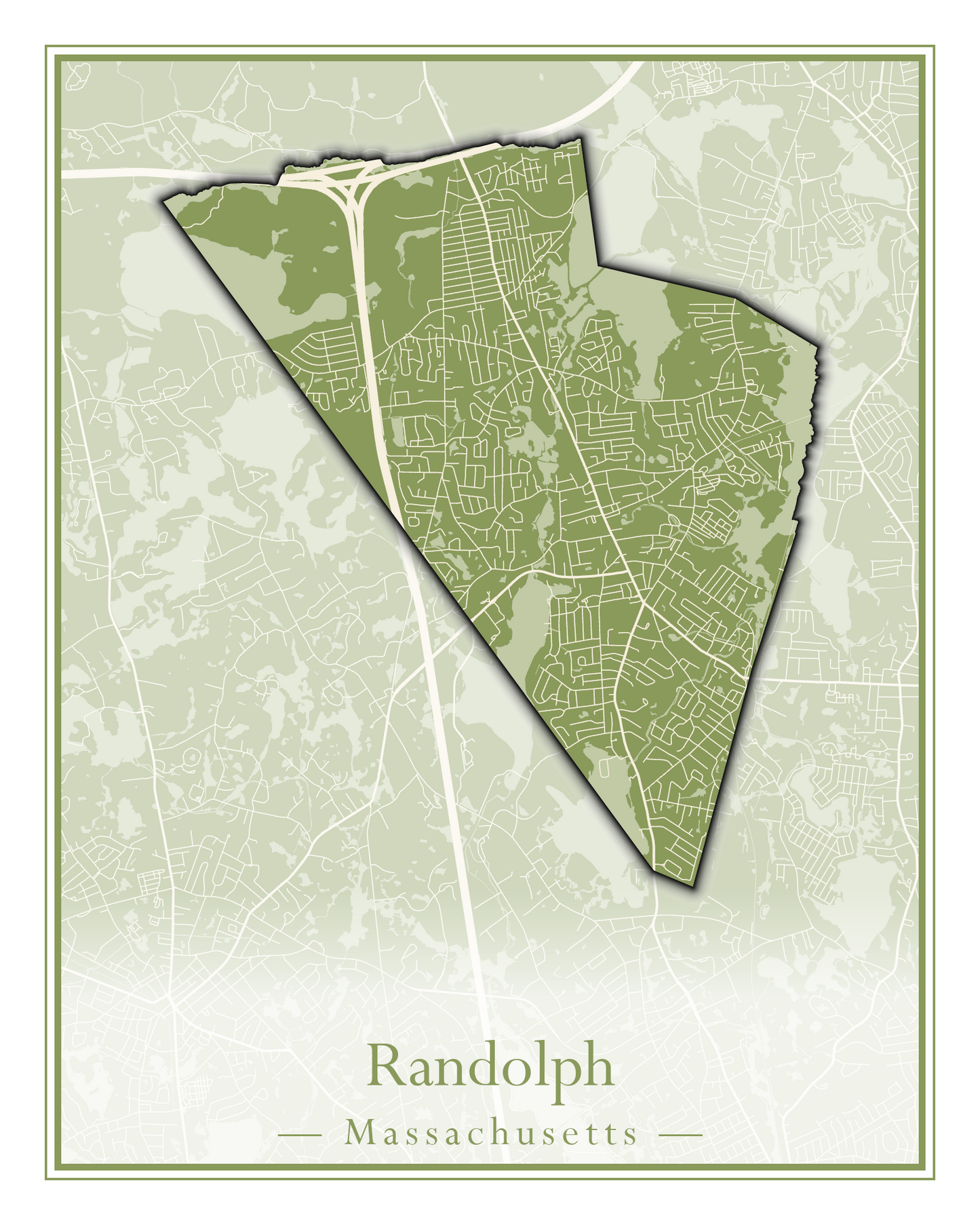 Massachusetts Towns - Street Map (Princeton - Randolph)