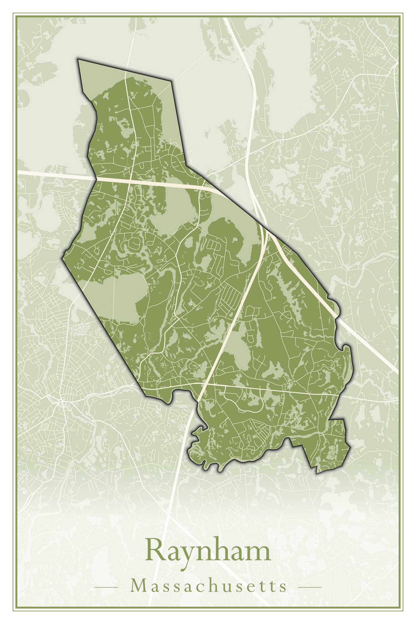 Massachusetts Towns - Street Map (Raynham - Revere)