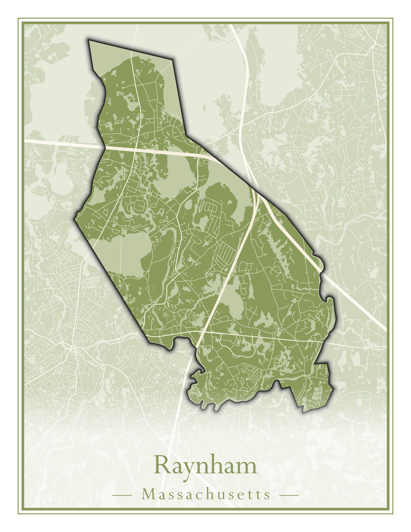 Massachusetts Towns - Street Map (Raynham - Revere)