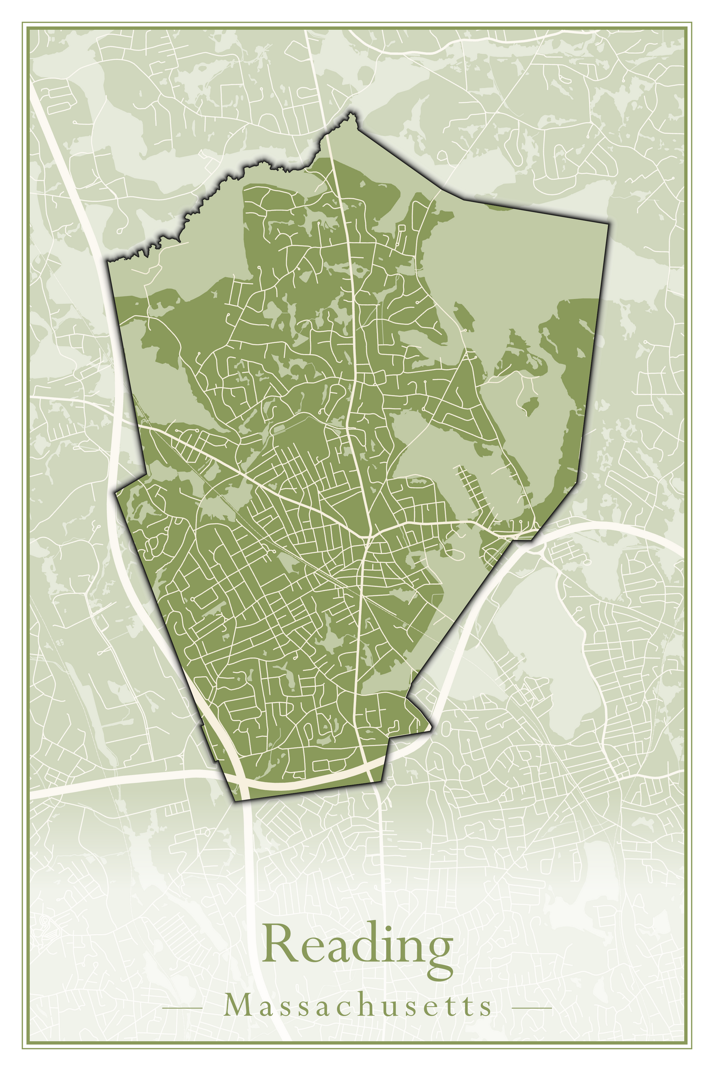 Massachusetts Towns - Street Map (Raynham - Revere)