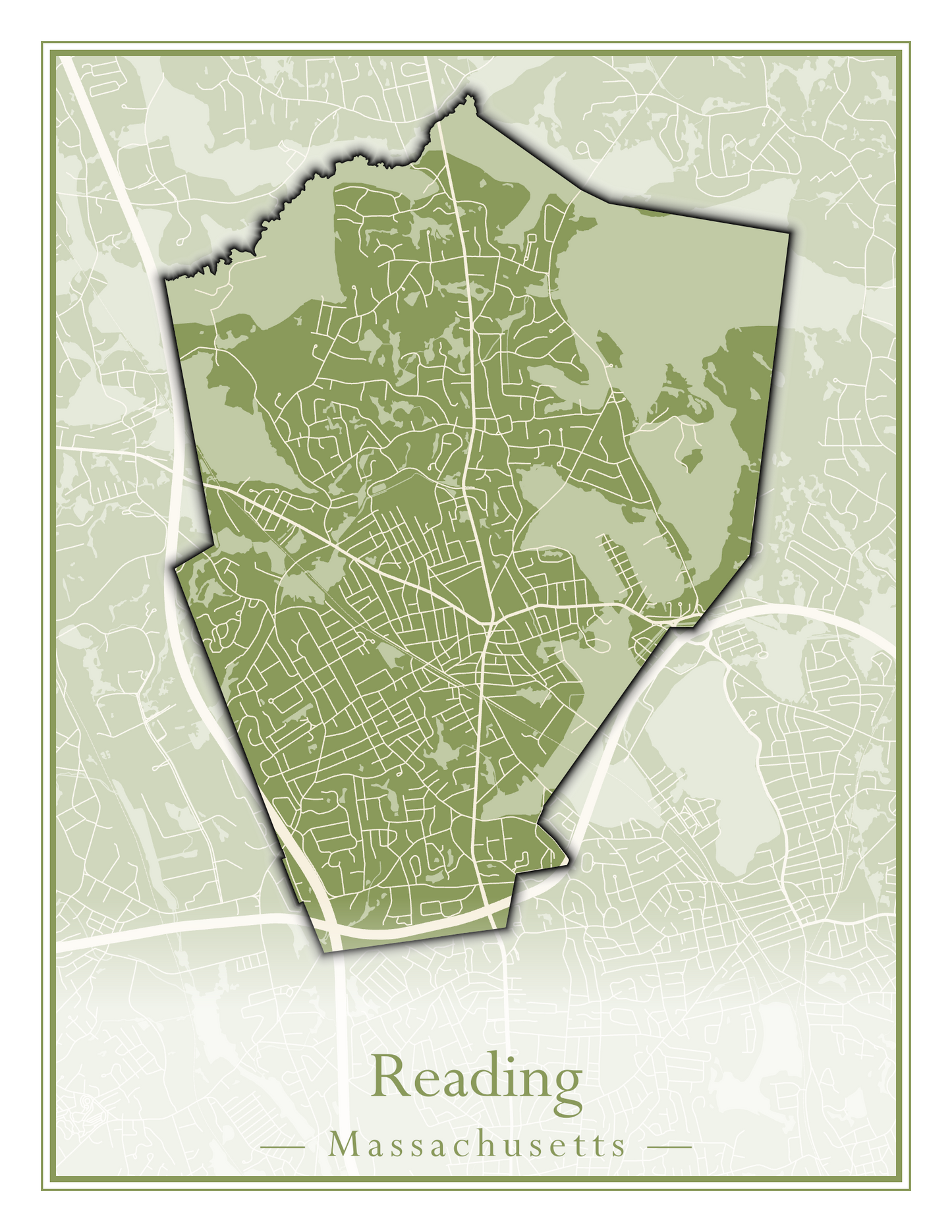 Massachusetts Towns - Street Map (Raynham - Revere)