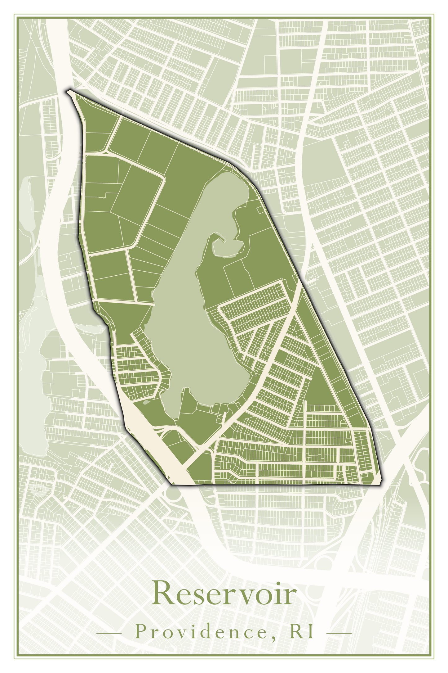 Providence Neighborhoods - Street Map (Mount Hope - Reservoir)