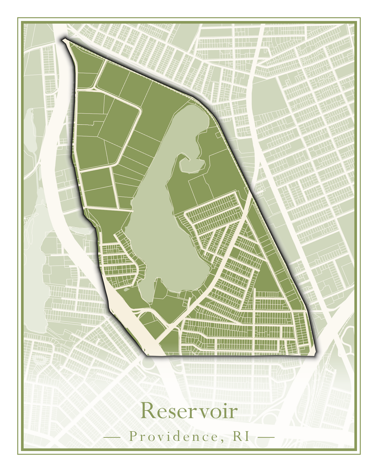 Providence Neighborhoods - Street Map (Mount Hope - Reservoir)