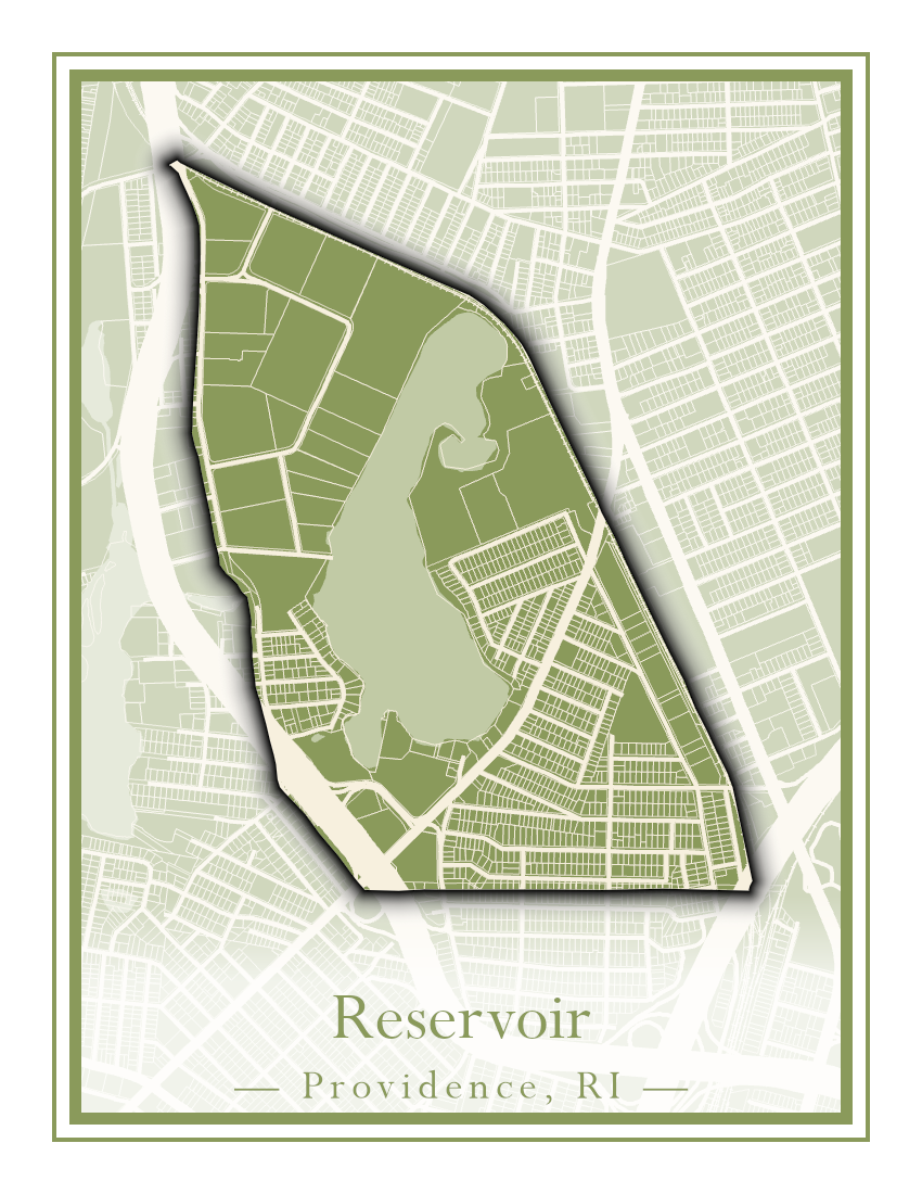 Providence Neighborhoods - Street Map (Mount Hope - Reservoir)