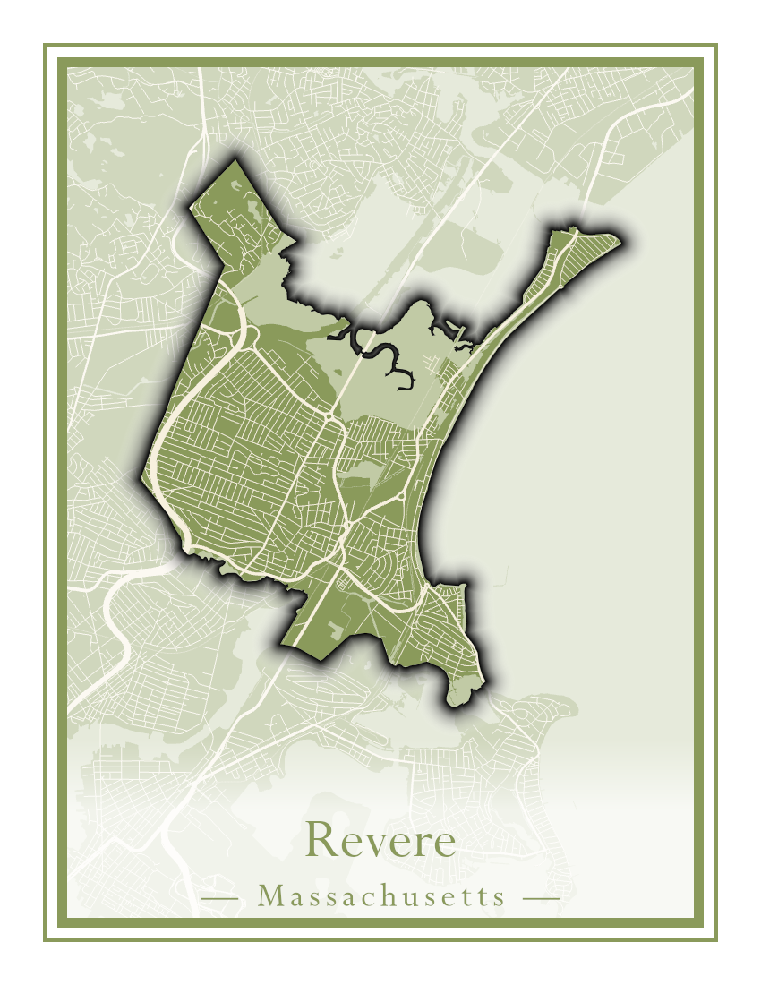 Massachusetts Towns - Street Map (Raynham - Revere)