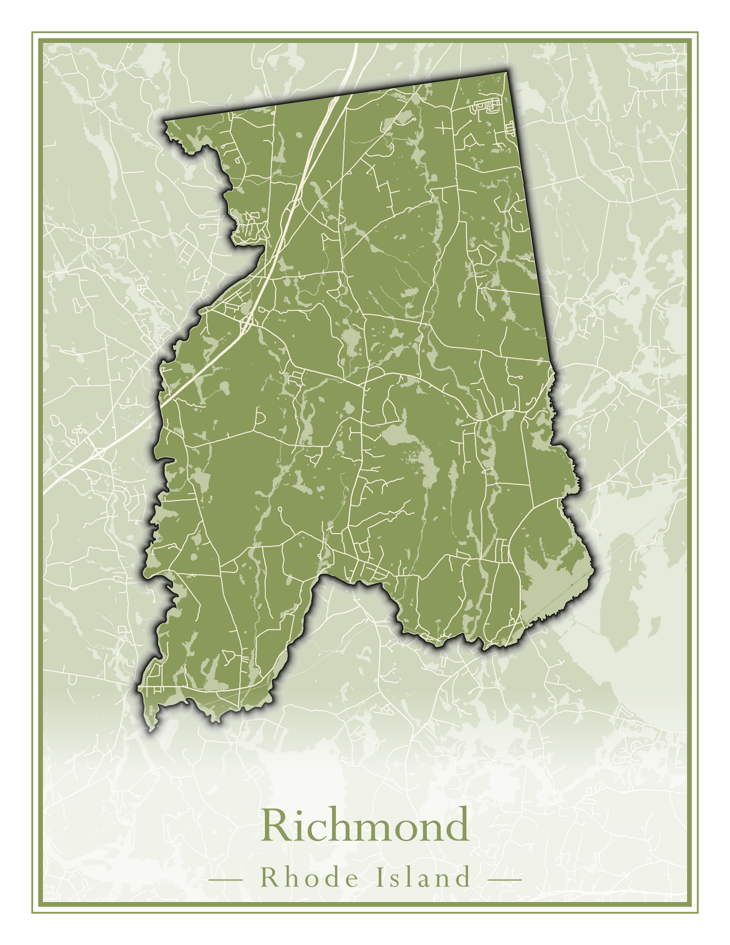 Rhode Island Towns - Street Map (Richmond - South Kingstown)