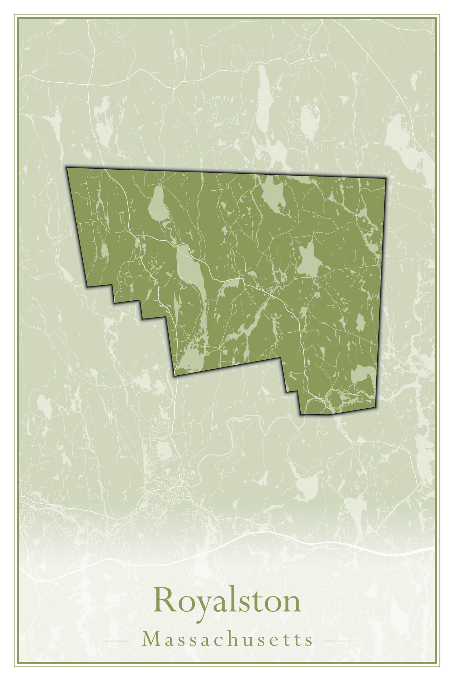 Massachusetts Towns - Street Map (Rowe - Russell)