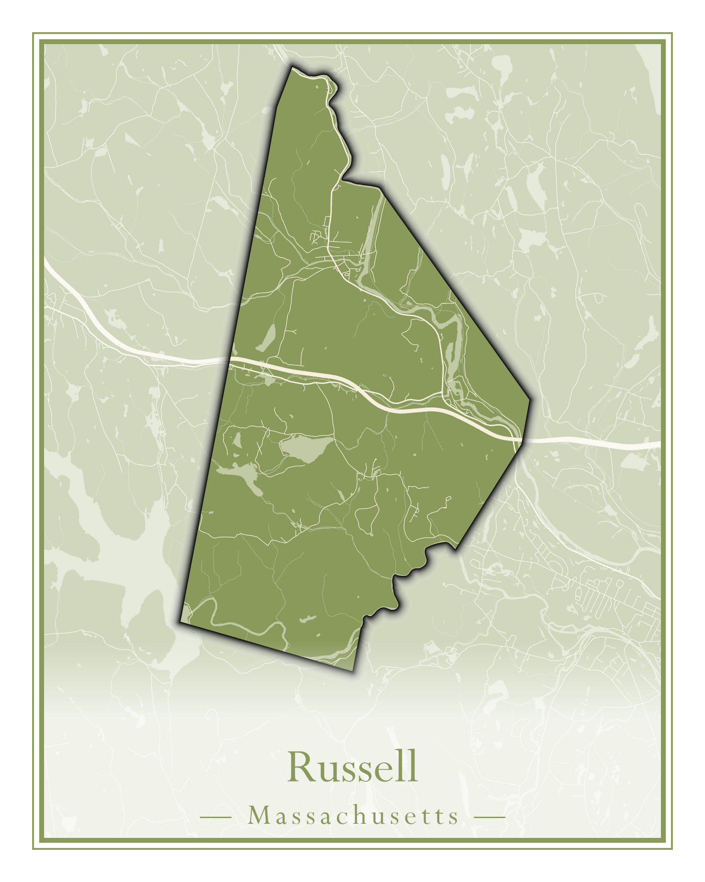 Massachusetts Towns - Street Map (Rowe - Russell)