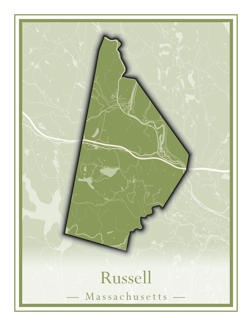 Massachusetts Towns - Street Map (Rowe - Russell)